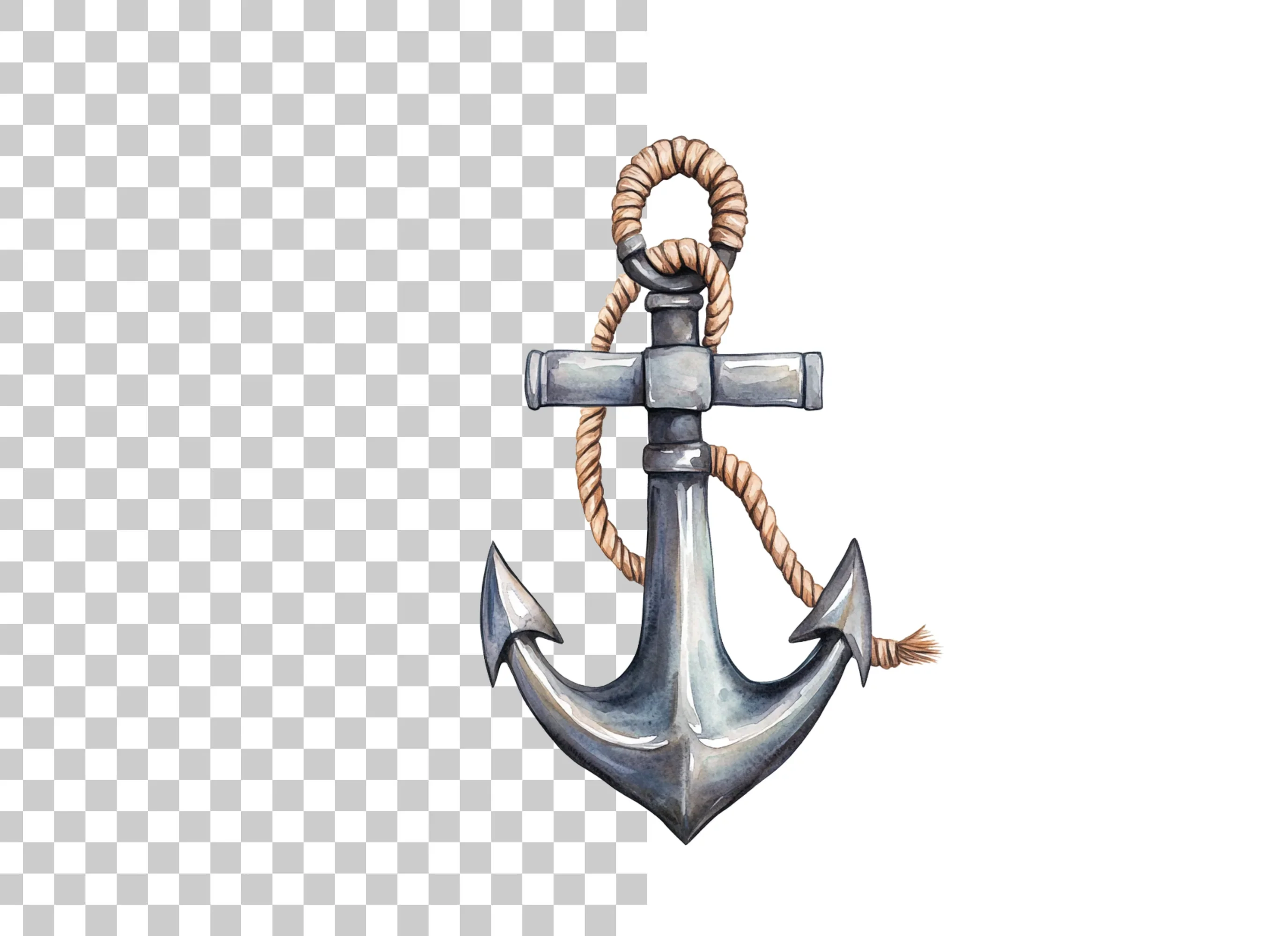 Rope Wrapped Anchor Clipart Bundle - Image 6
