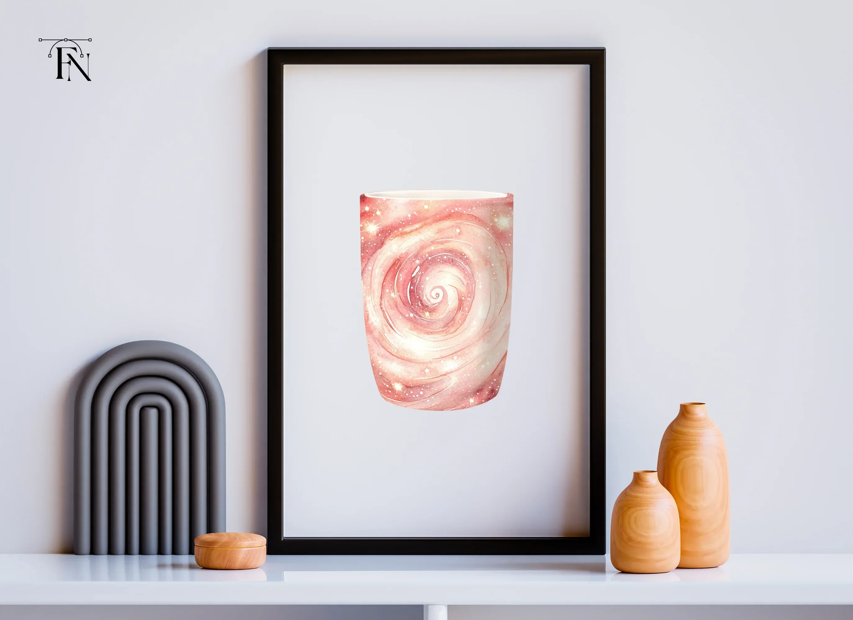 Rose Gold Galaxy Swirl Clipart Bundle - Image 5