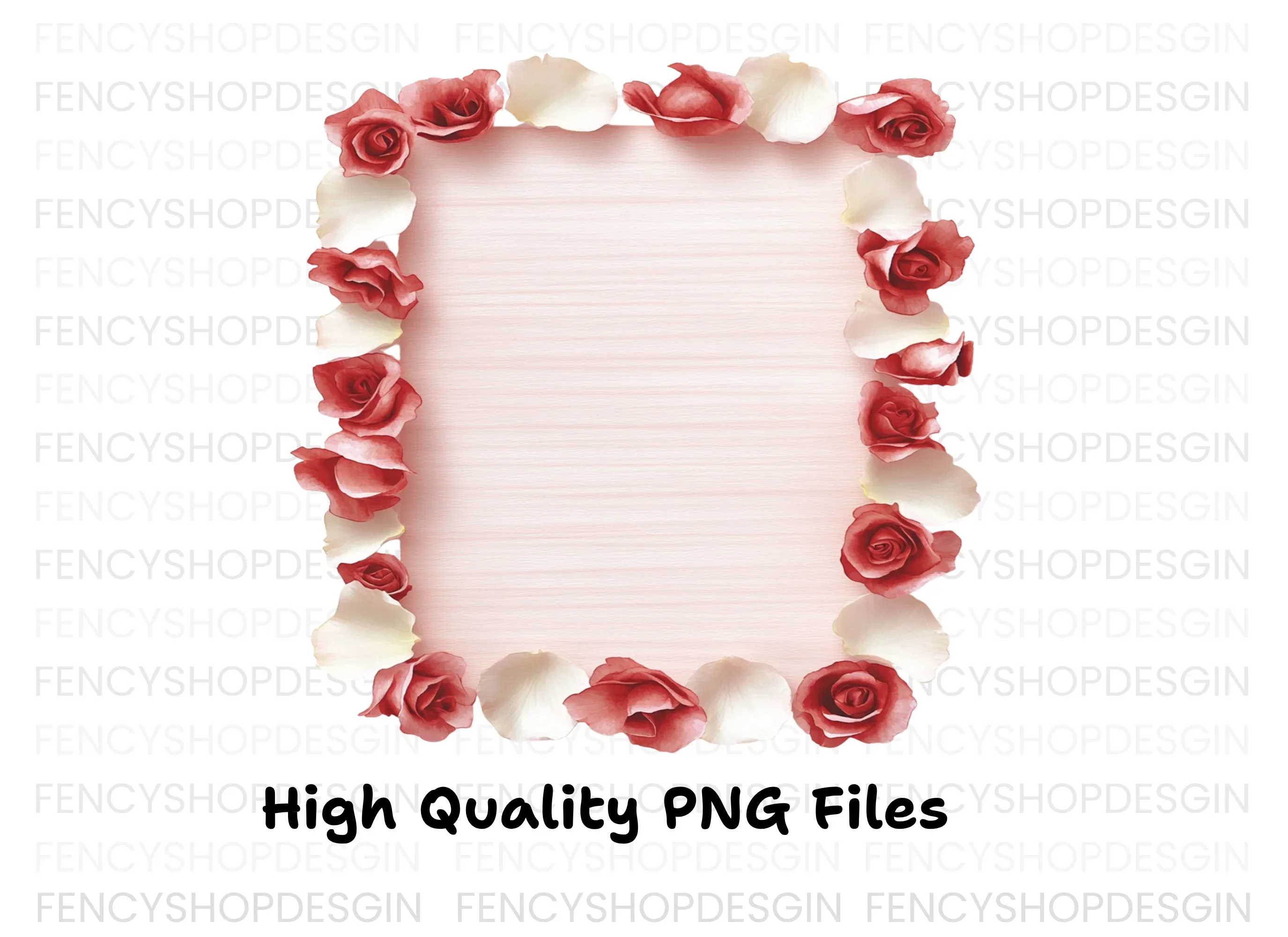 Rose Petal and Bud Frames Clipart Bundle - Image 2