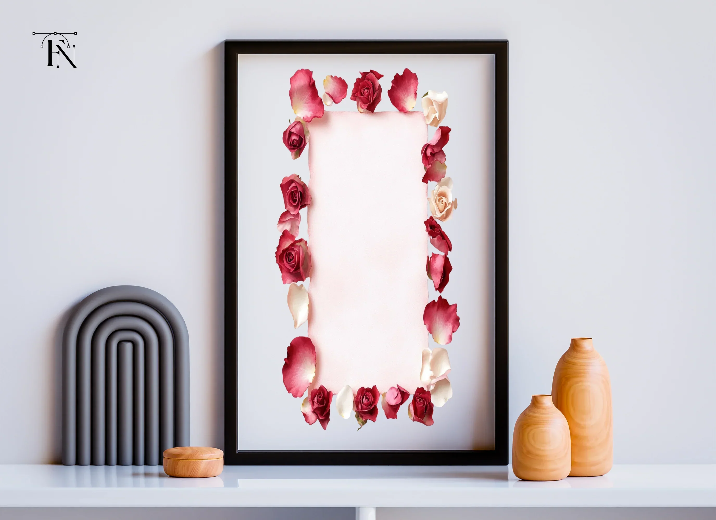 Rose Petal and Bud Frames Clipart Bundle - Image 4