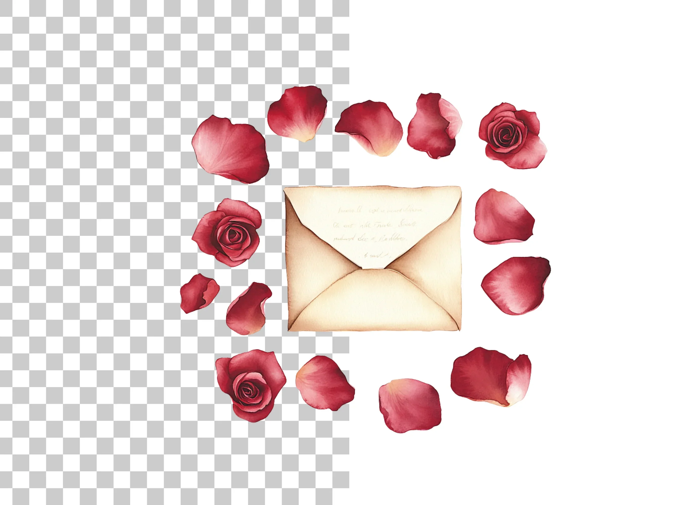 Rose Petals and Envelopes Clipart Bundle - Image 2