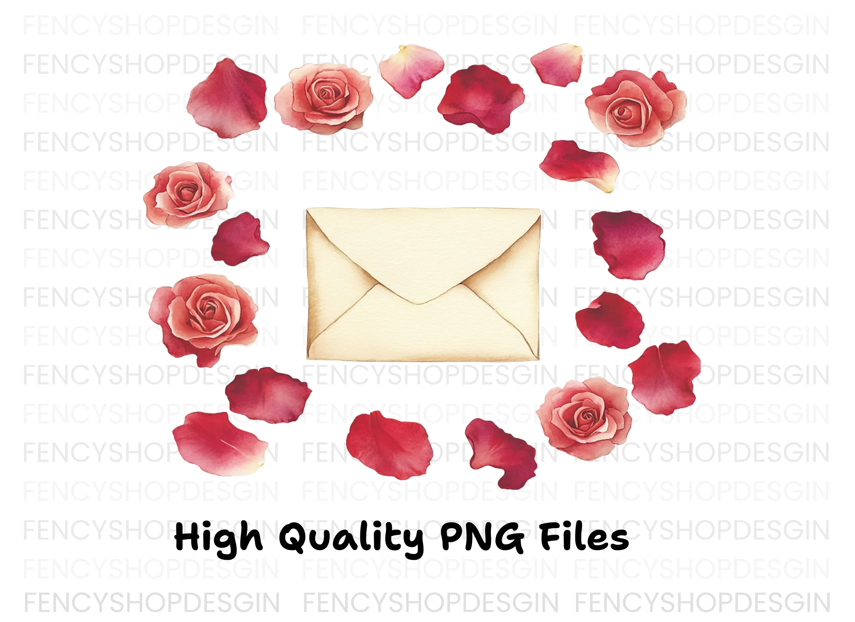 Rose Petals and Envelopes Clipart Bundle - Image 3