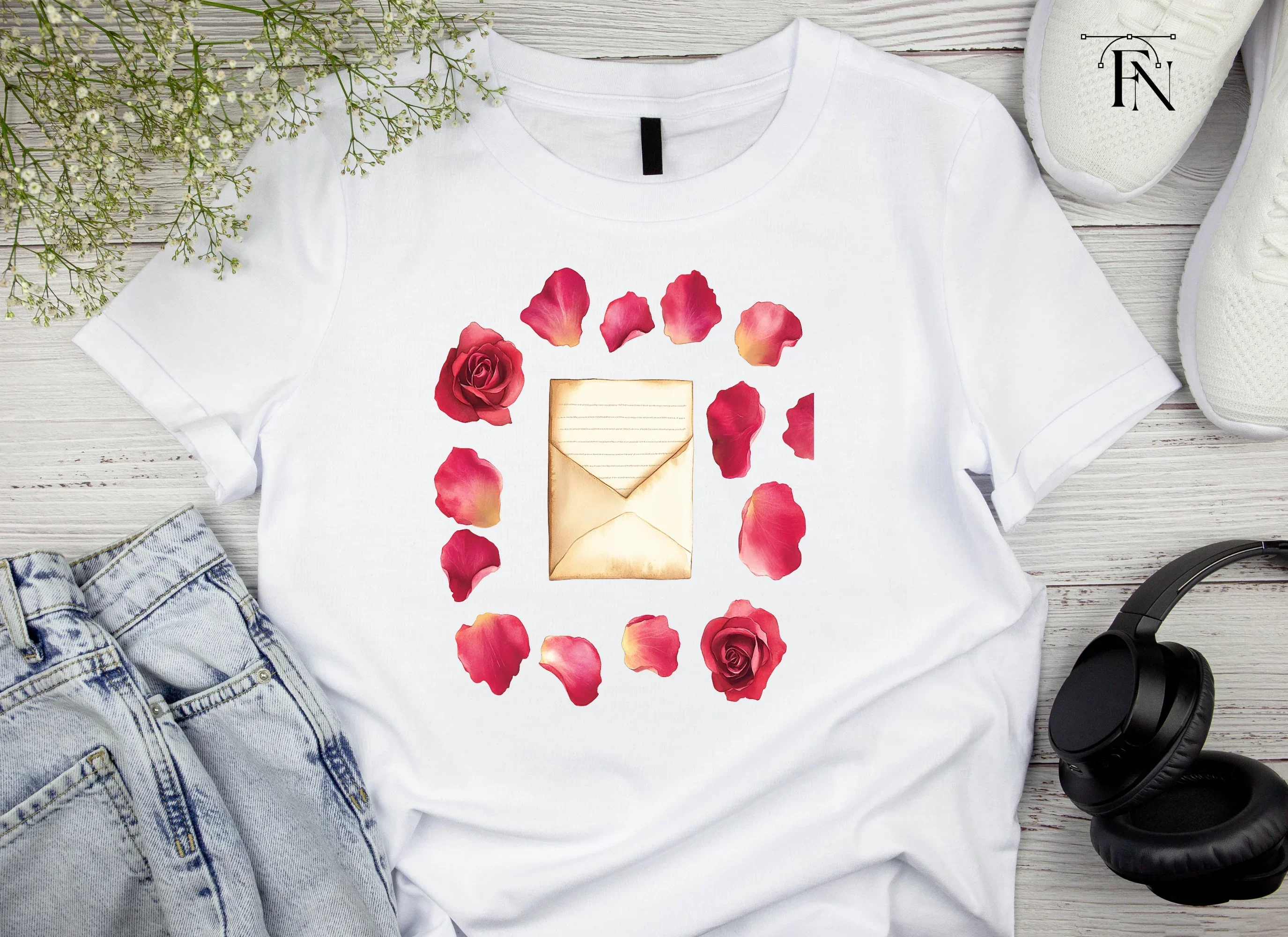 Rose Petals and Envelopes Clipart Bundle - Image 4