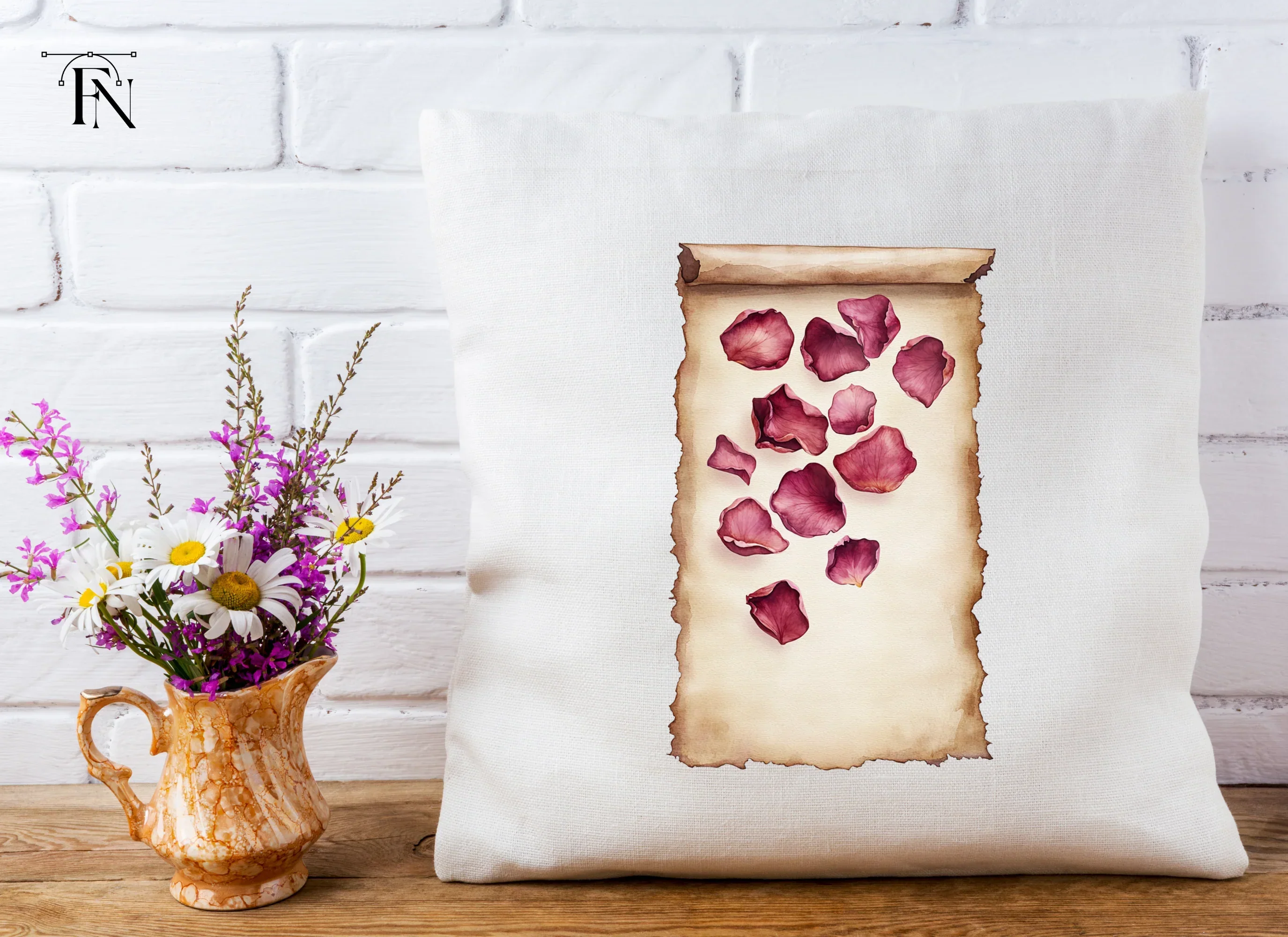 Rose Petals and Scrolls Clipart Bundle - Image 3