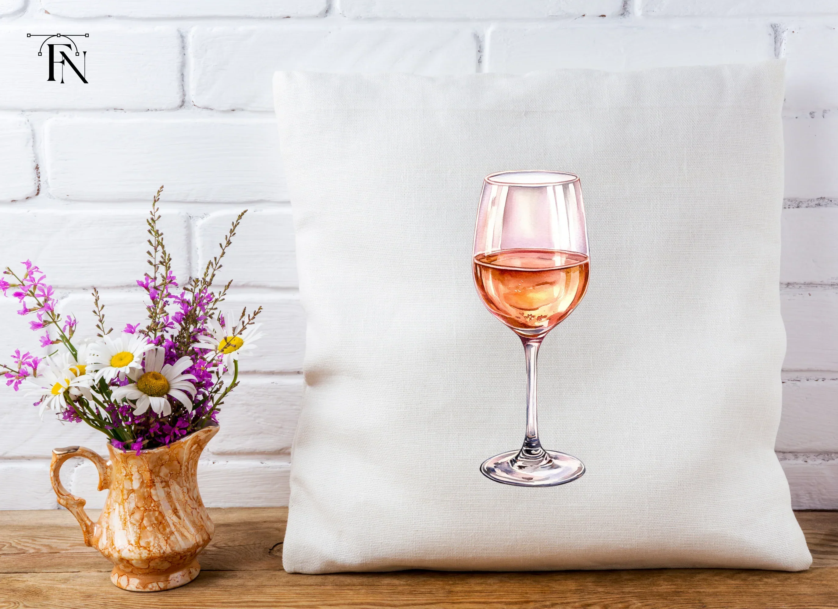 Rose Wine Glass Clipart Bundle - Image 5