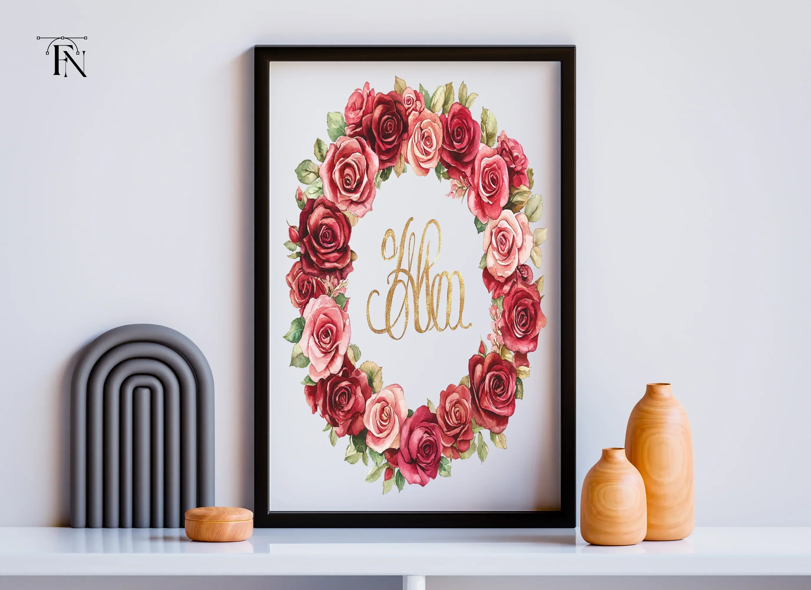 Rose Wreaths Monogram Clipart Bundle - Image 5