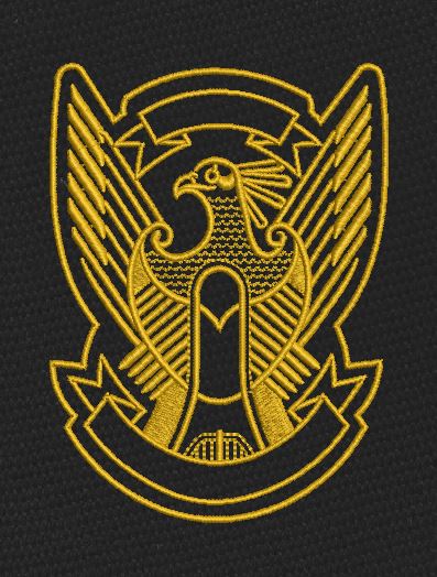 Royal Falcon Emblem Embroidery Design