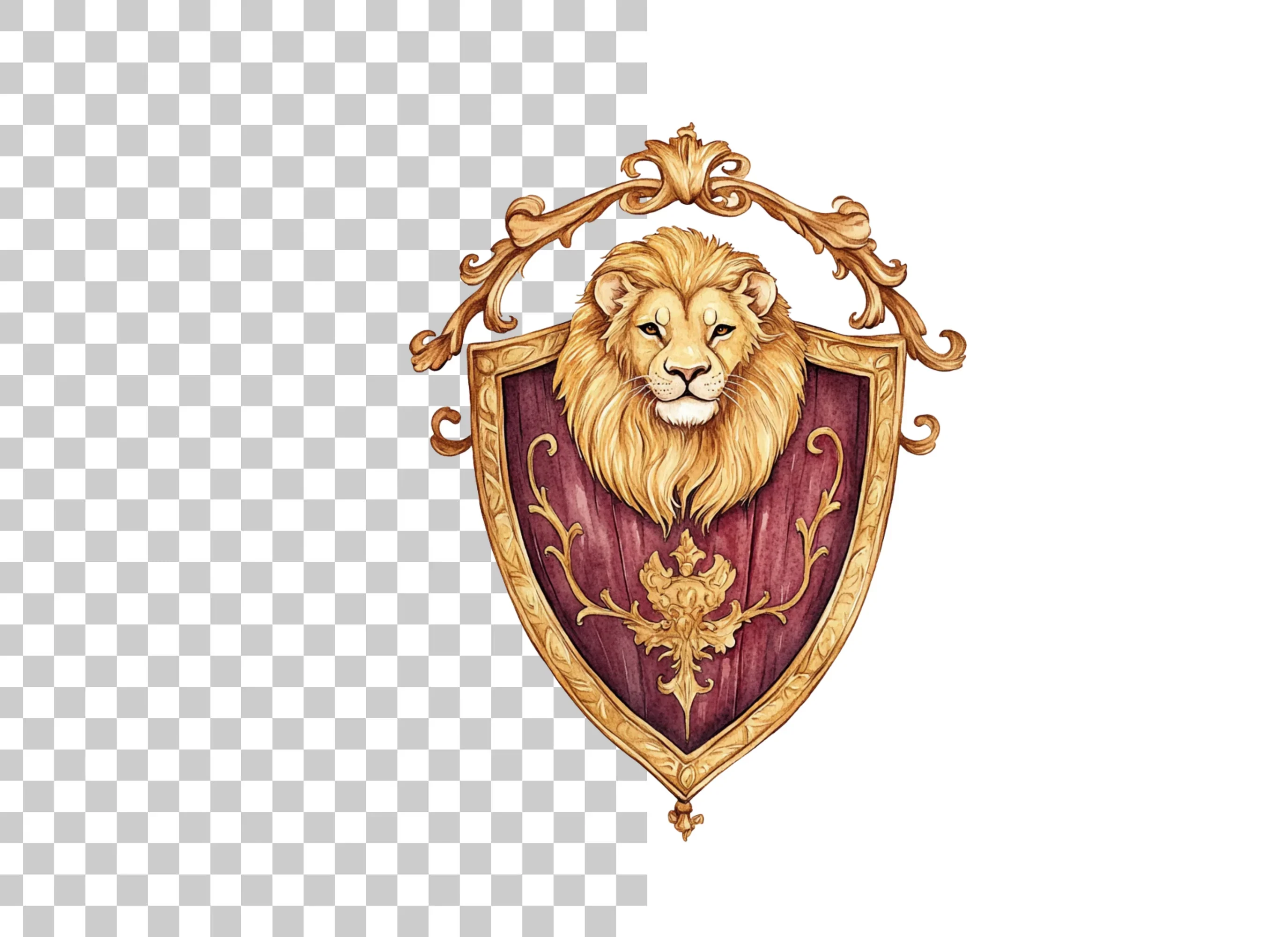 Royal Lion Shield Emblems Clipart Bundle - Image 2