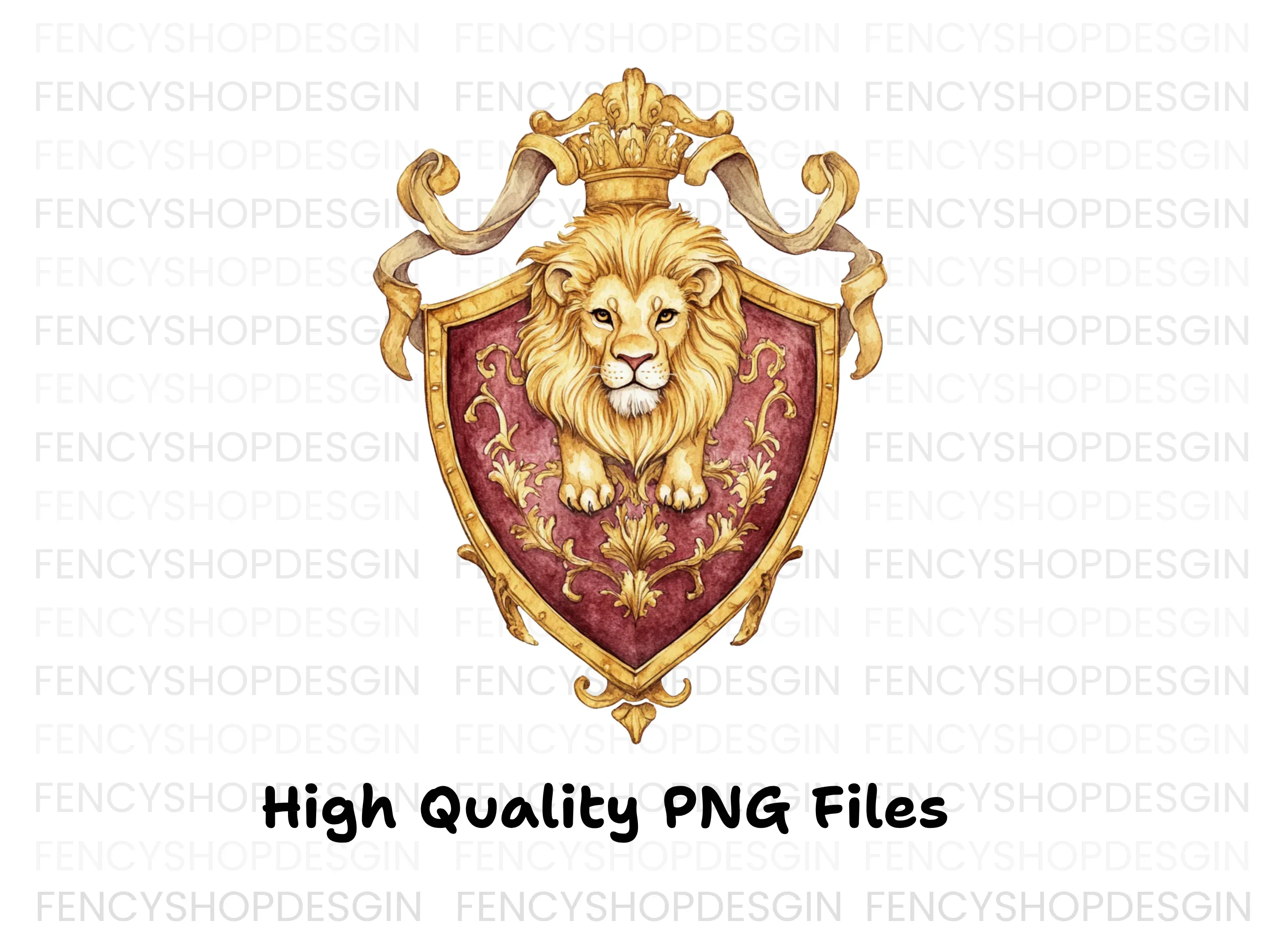 Royal Lion Shield Emblems Clipart Bundle - Image 3