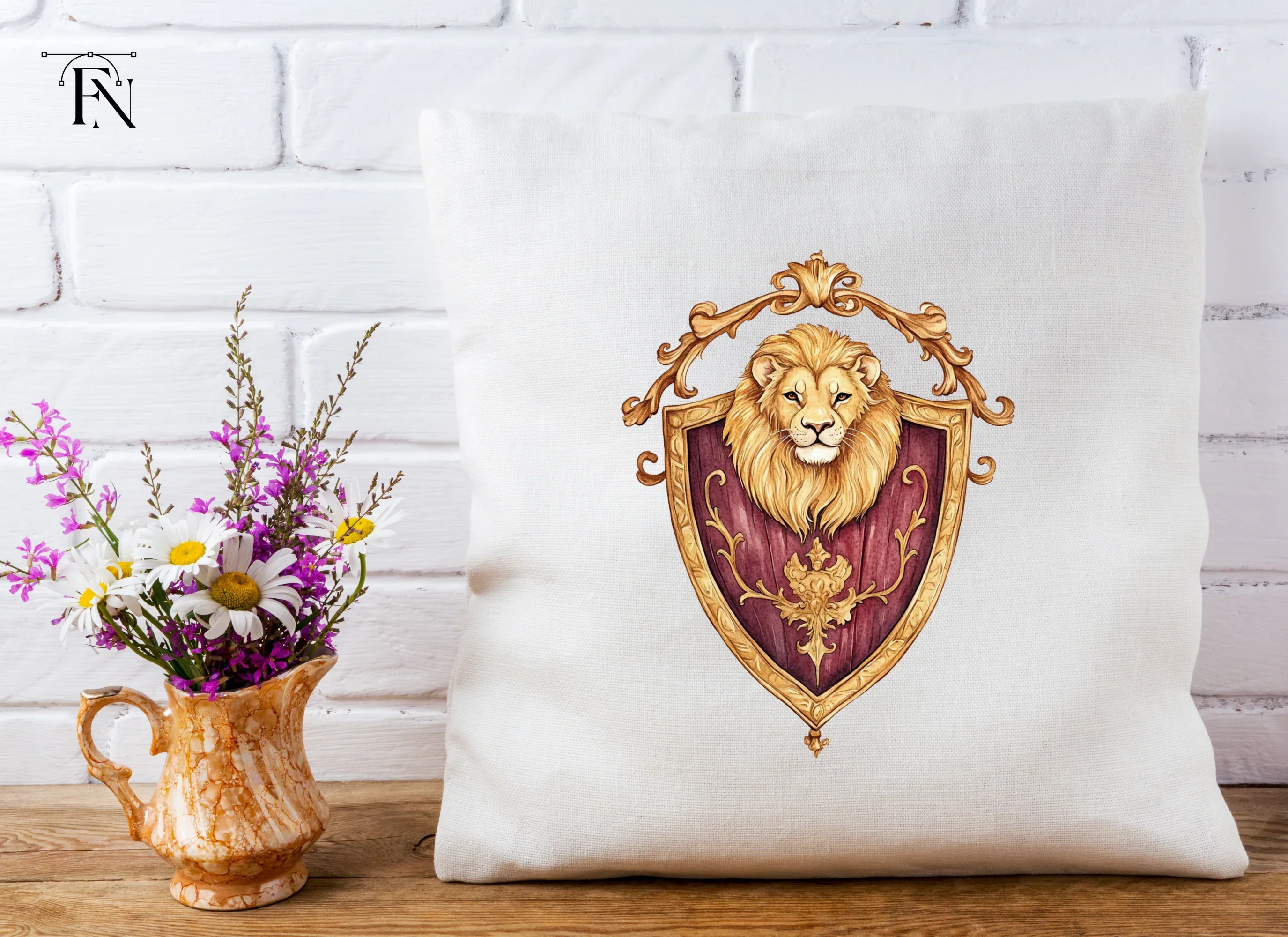 Royal Lion Shield Emblems Clipart Bundle - Image 5