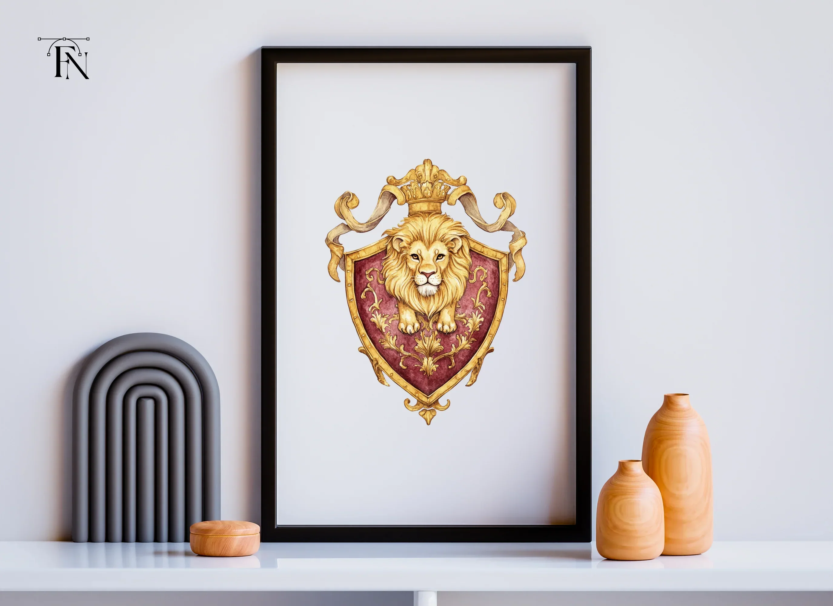 Royal Lion Shield Emblems Clipart Bundle - Image 6