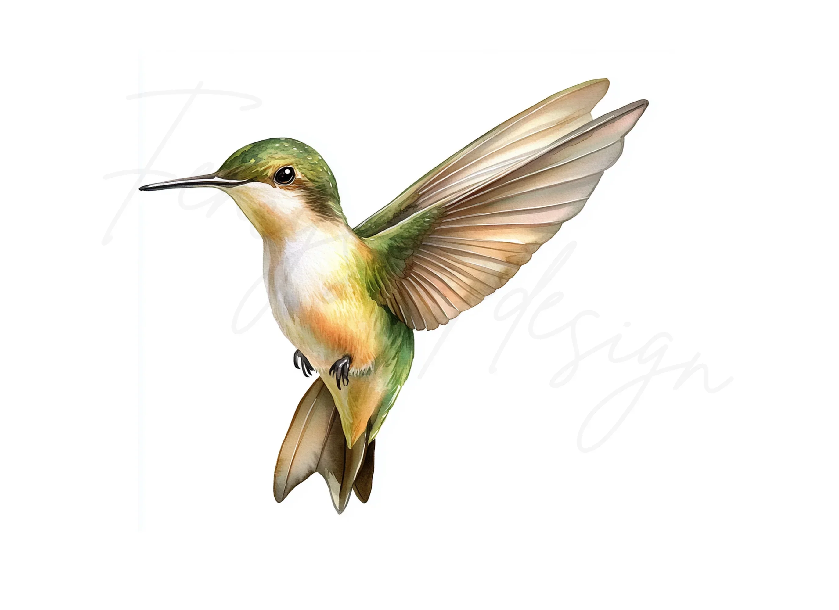 Ruby Throated Hummingbird Clipart Bundle - Image 3