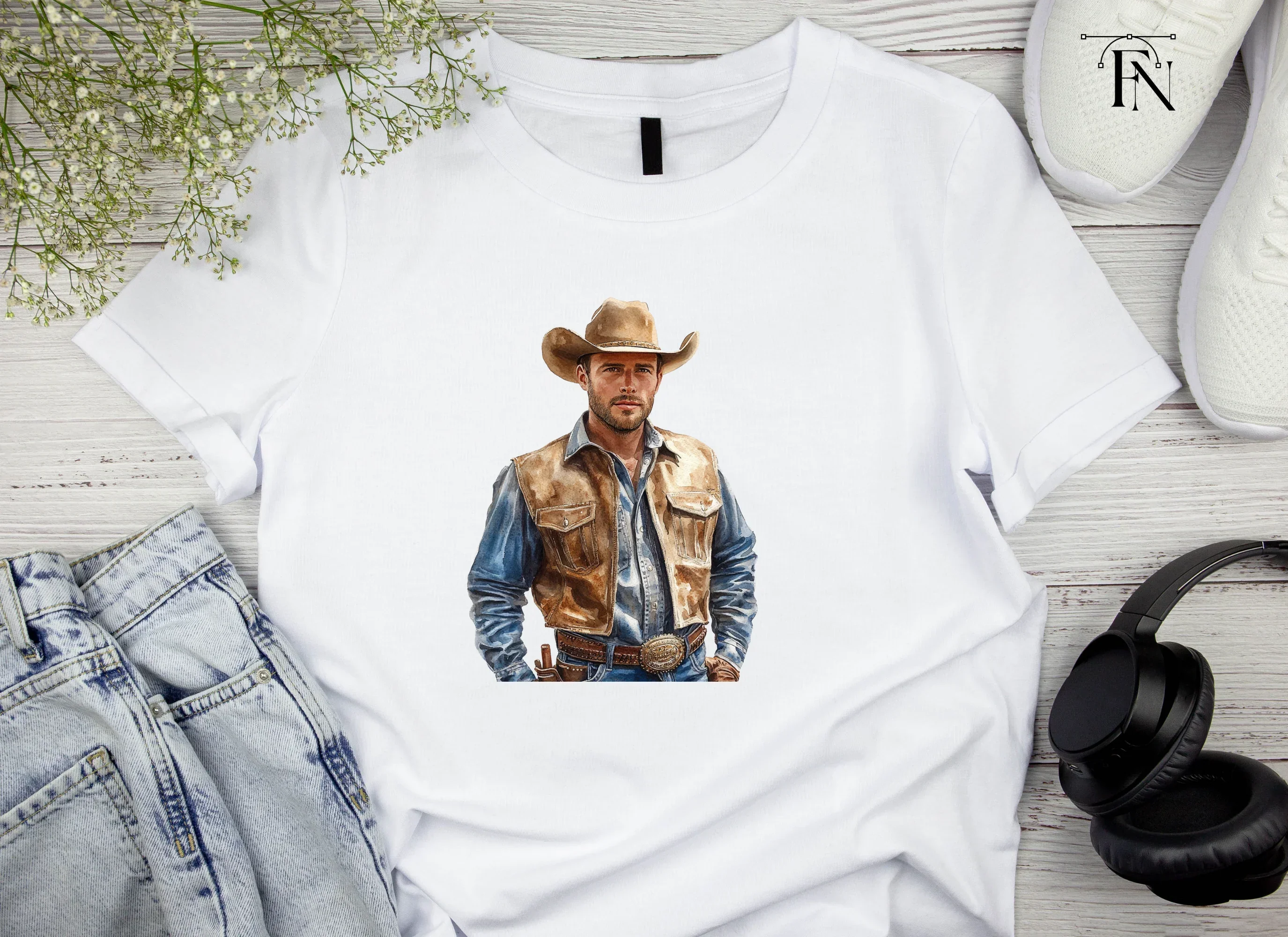 Rugged Cowboy Vest Clipart Bundle - Image 3