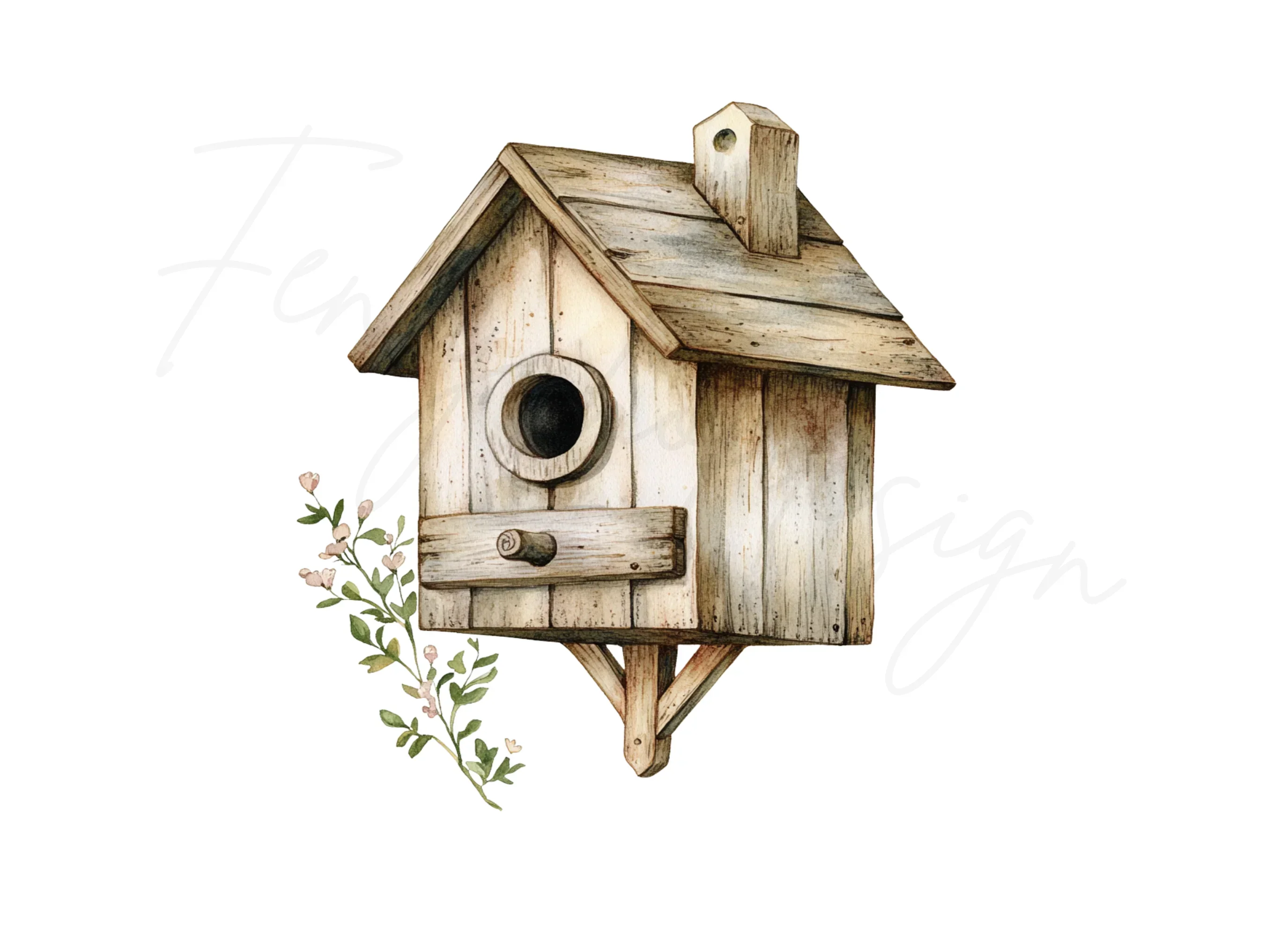 Rustic Birdhouse Clipart Bundle - Image 3