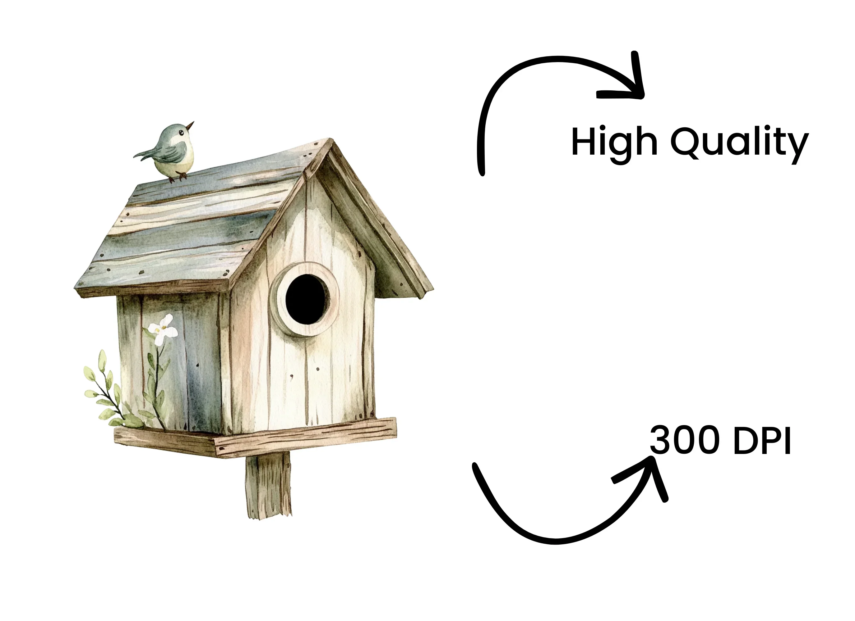Rustic Birdhouse Clipart Bundle - Image 4