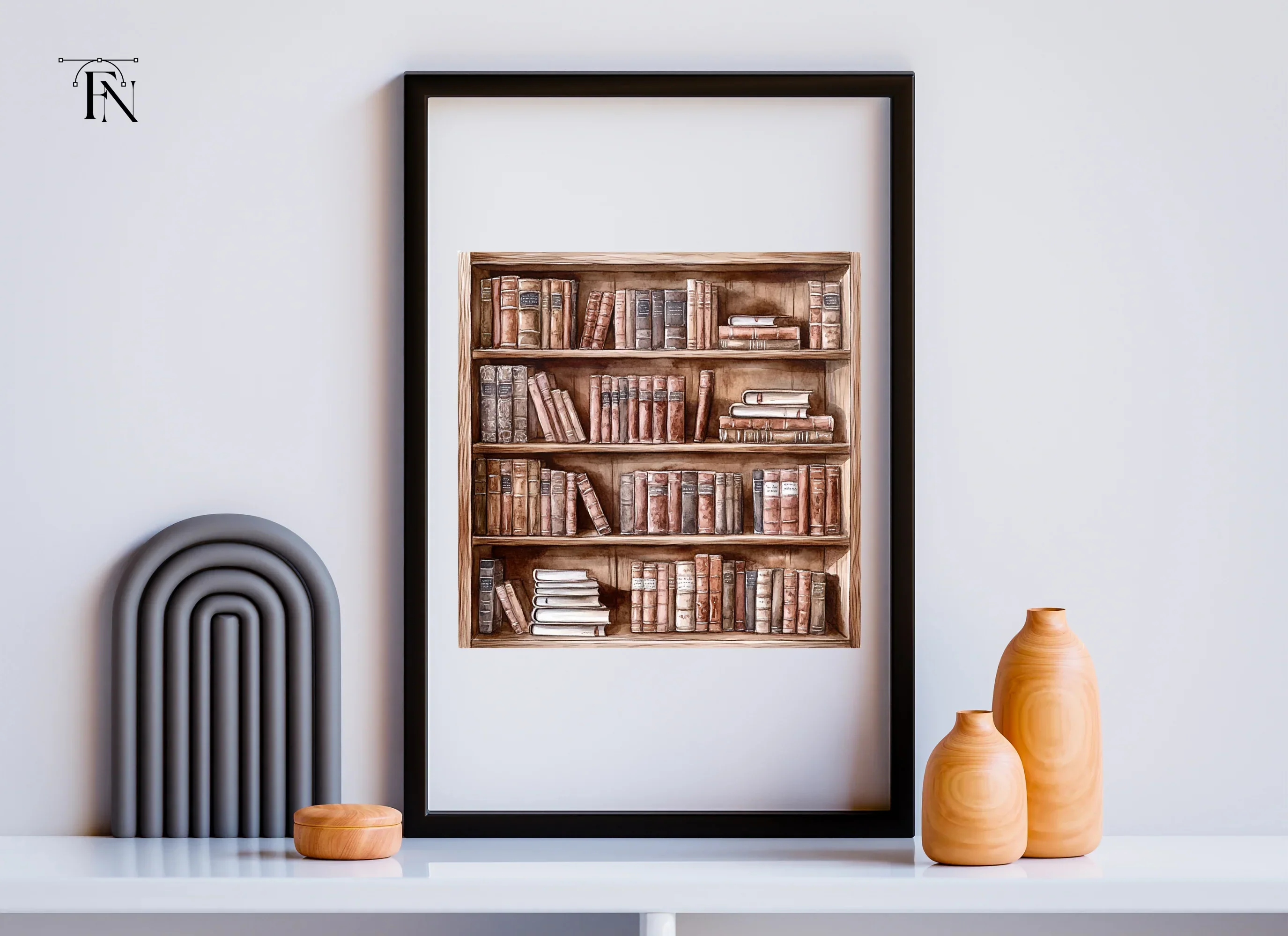 Rustic Bookshelves Clipart Bundle - Image 6
