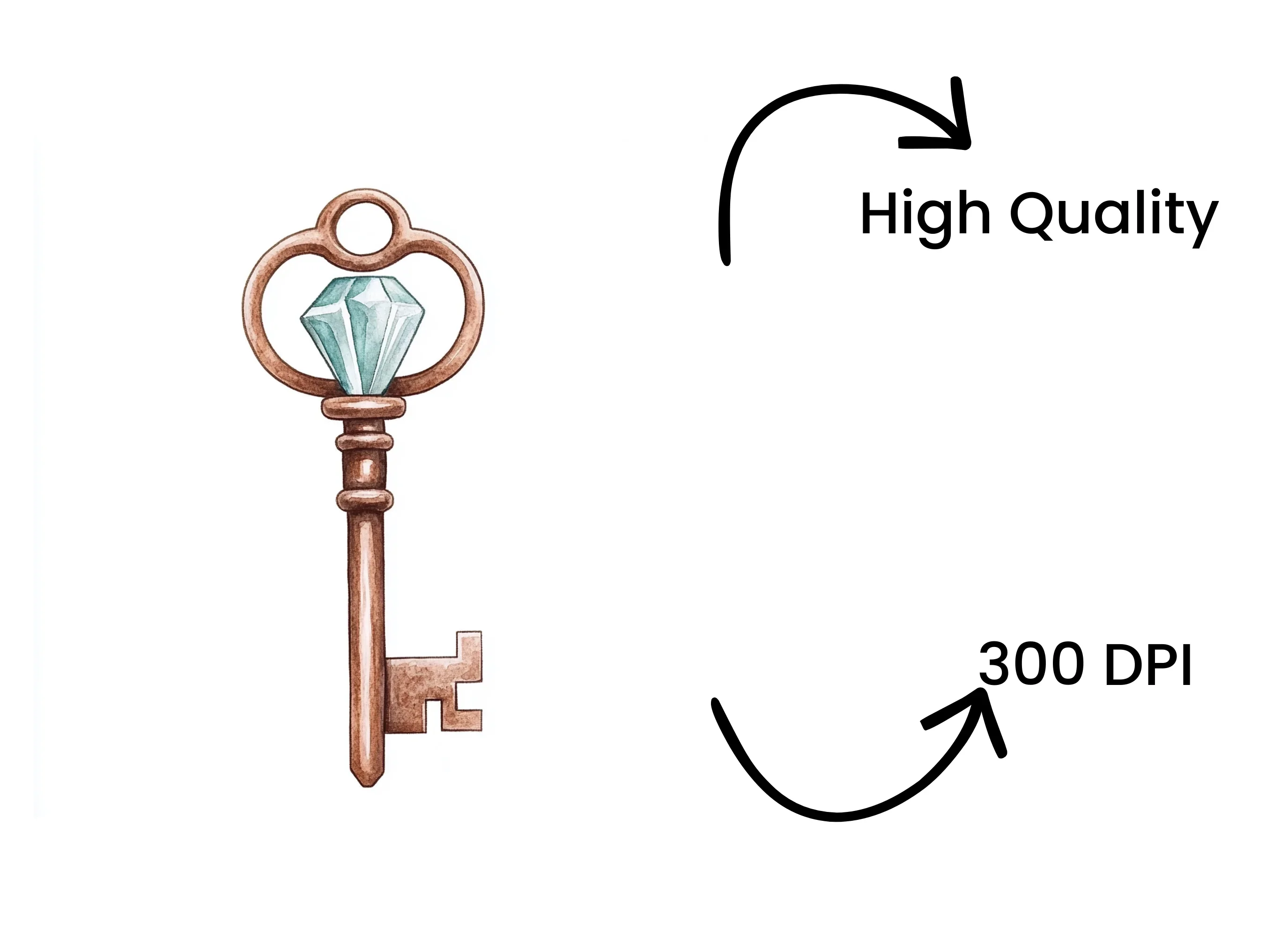 Rustic Bronze Keys with Diamond Clipart Bundle - Image 4