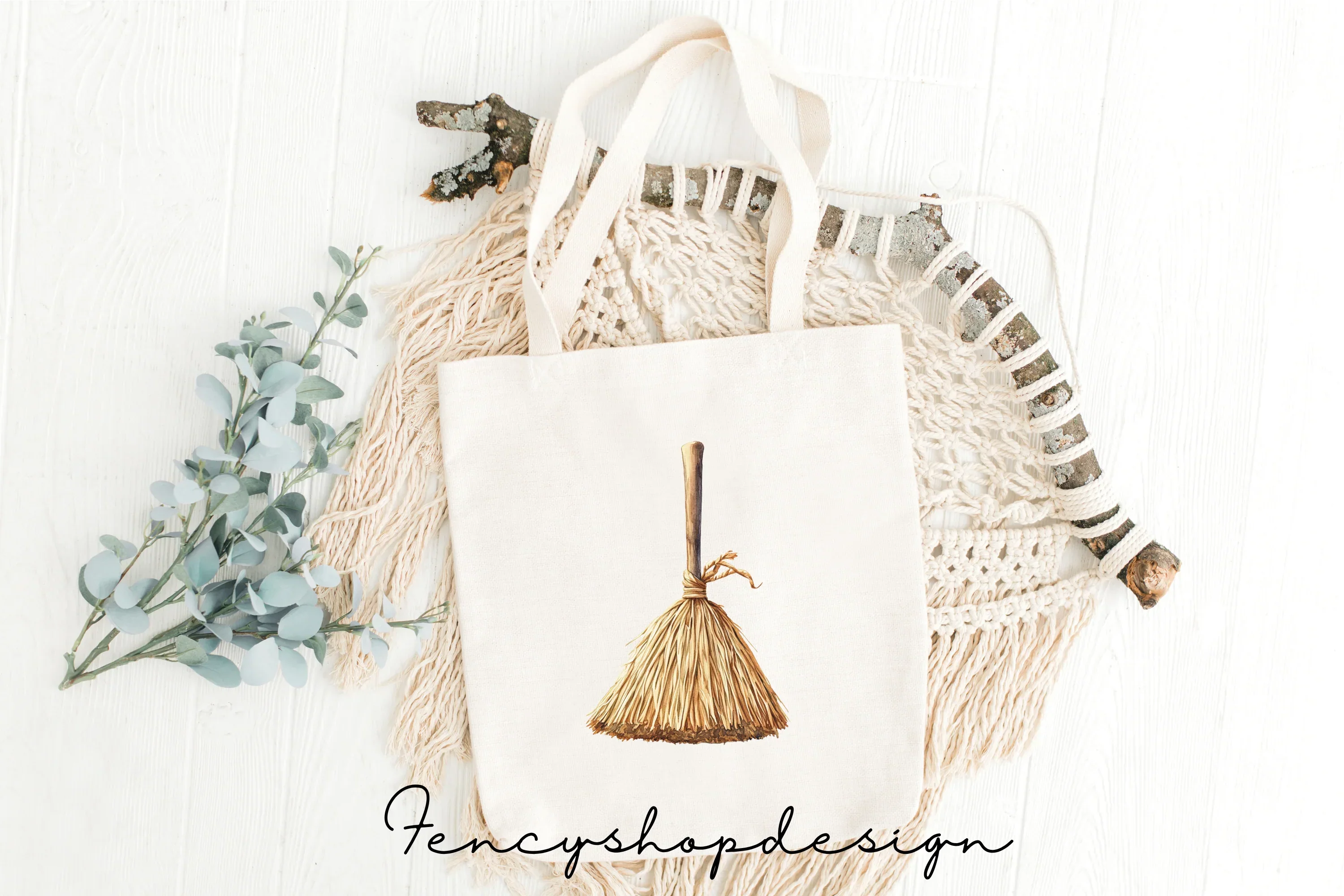 Rustic Broom Clipart Bundle - Image 8