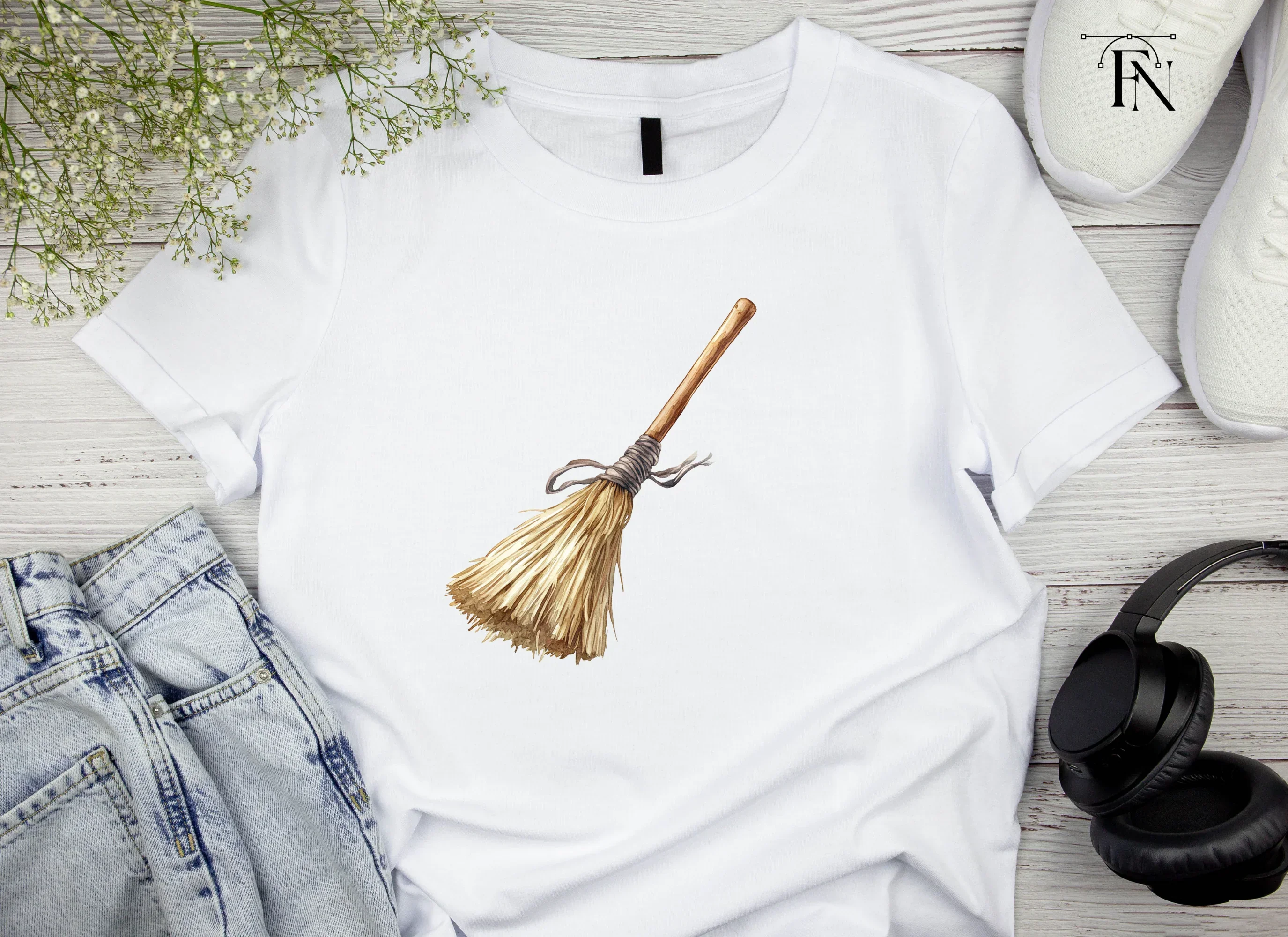 Rustic Broomstick Clipart Bundle - Image 5