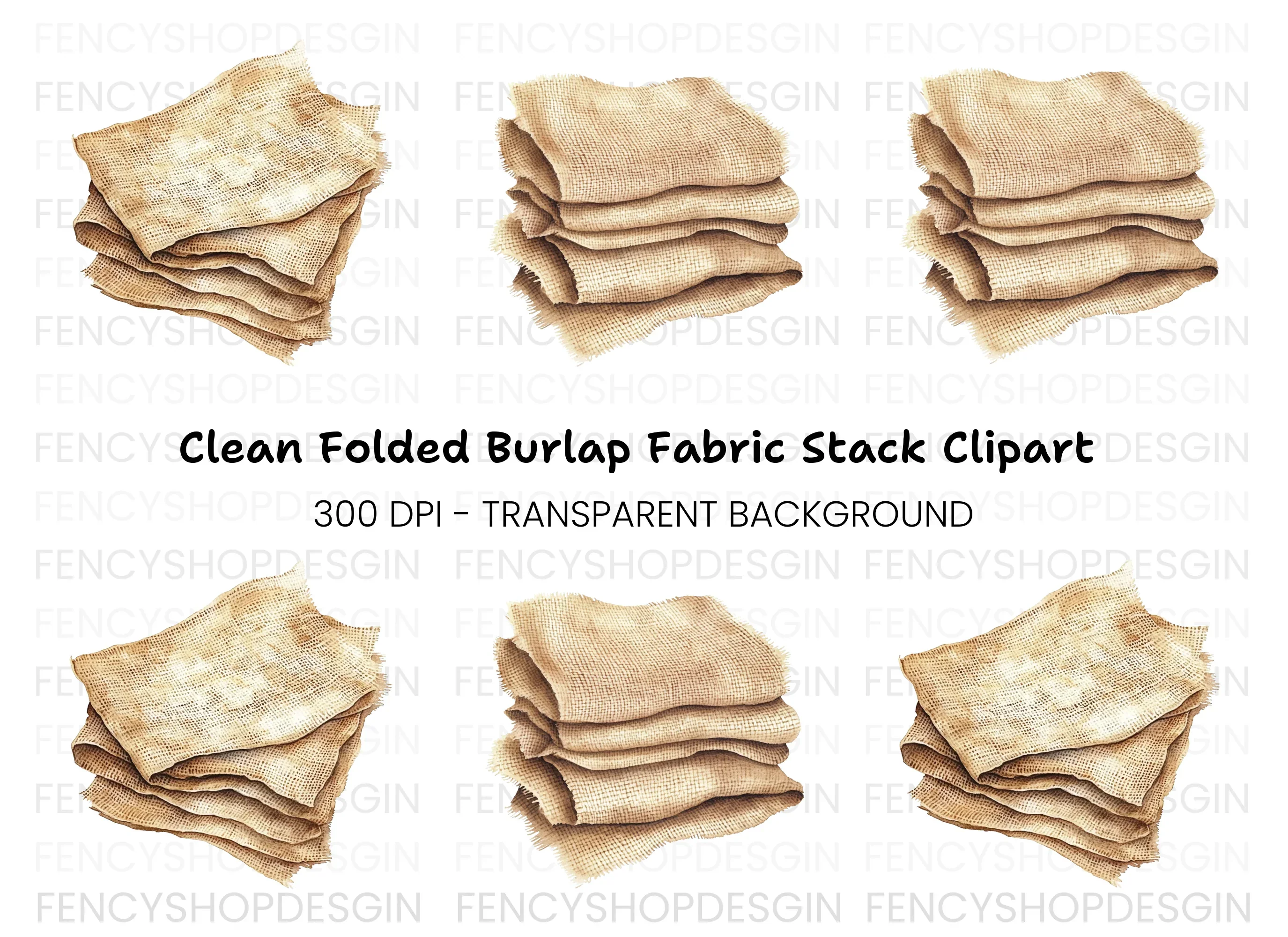 Rustic Burlap Fabric Clipart Bundle