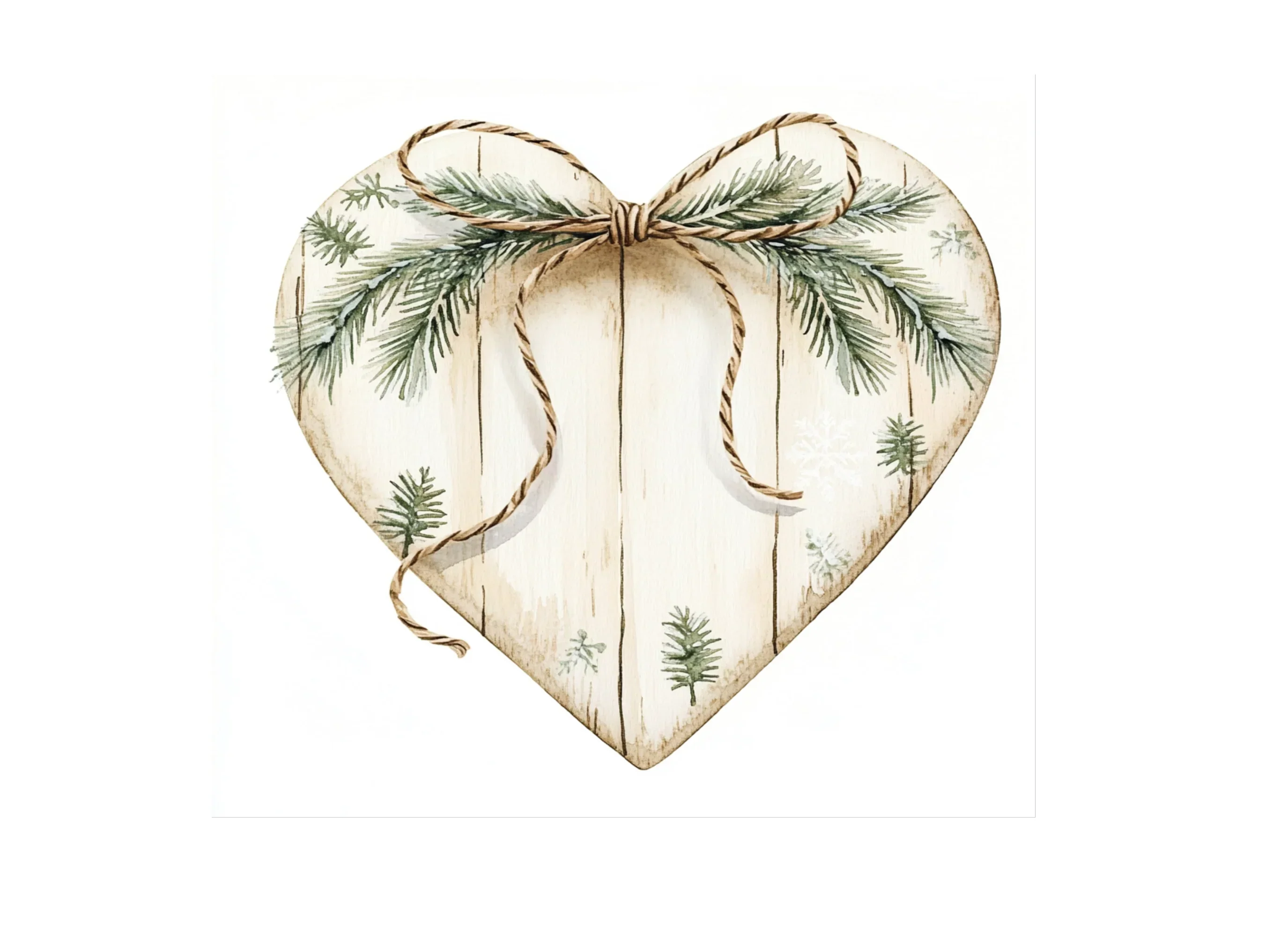 Rustic Christmas Heart Ornaments Clipart Bundle - Image 2