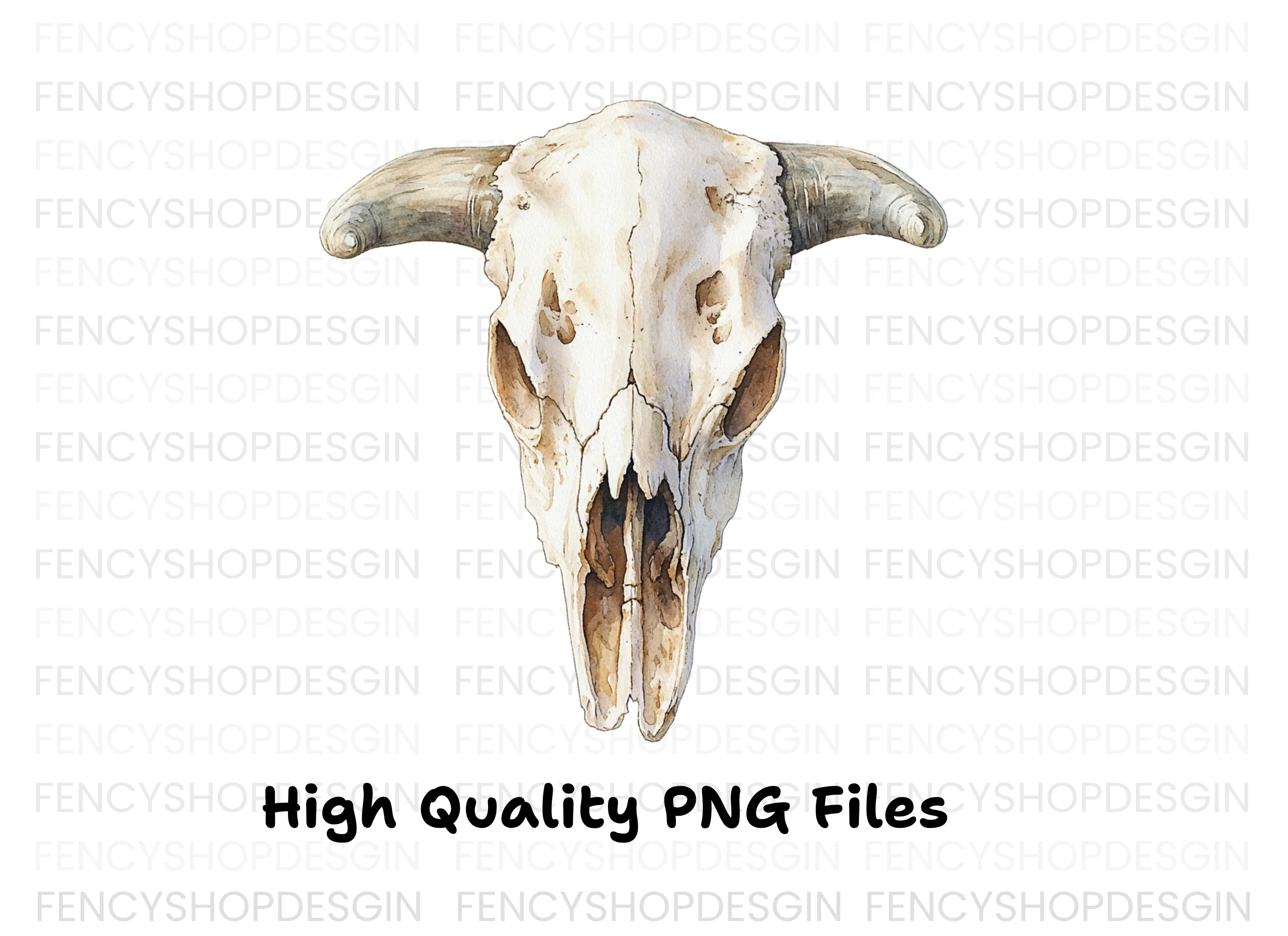 Rustic Cow Skull Graphics Clipart Bundle - Image 3