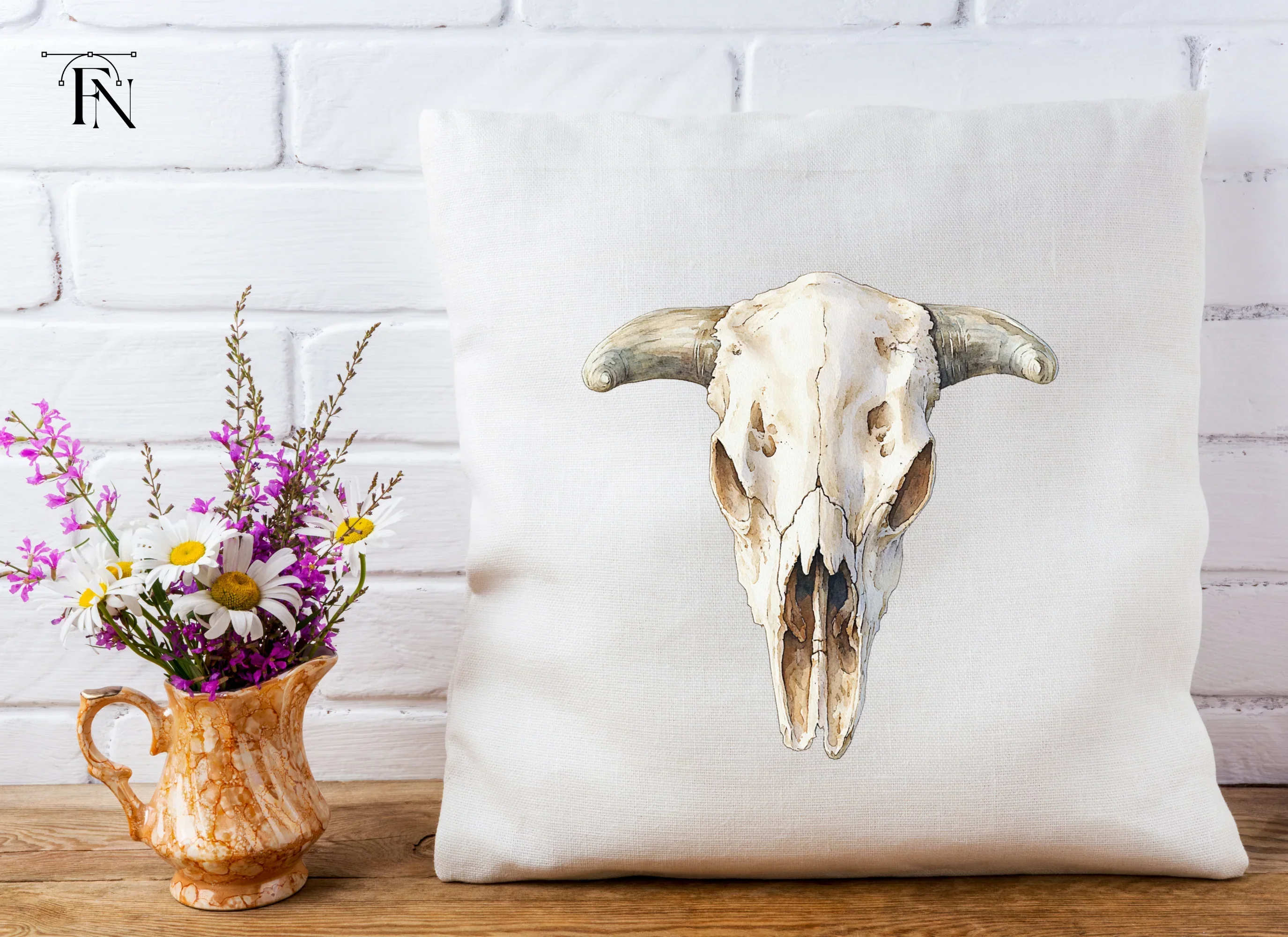 Rustic Cow Skull Graphics Clipart Bundle - Image 5