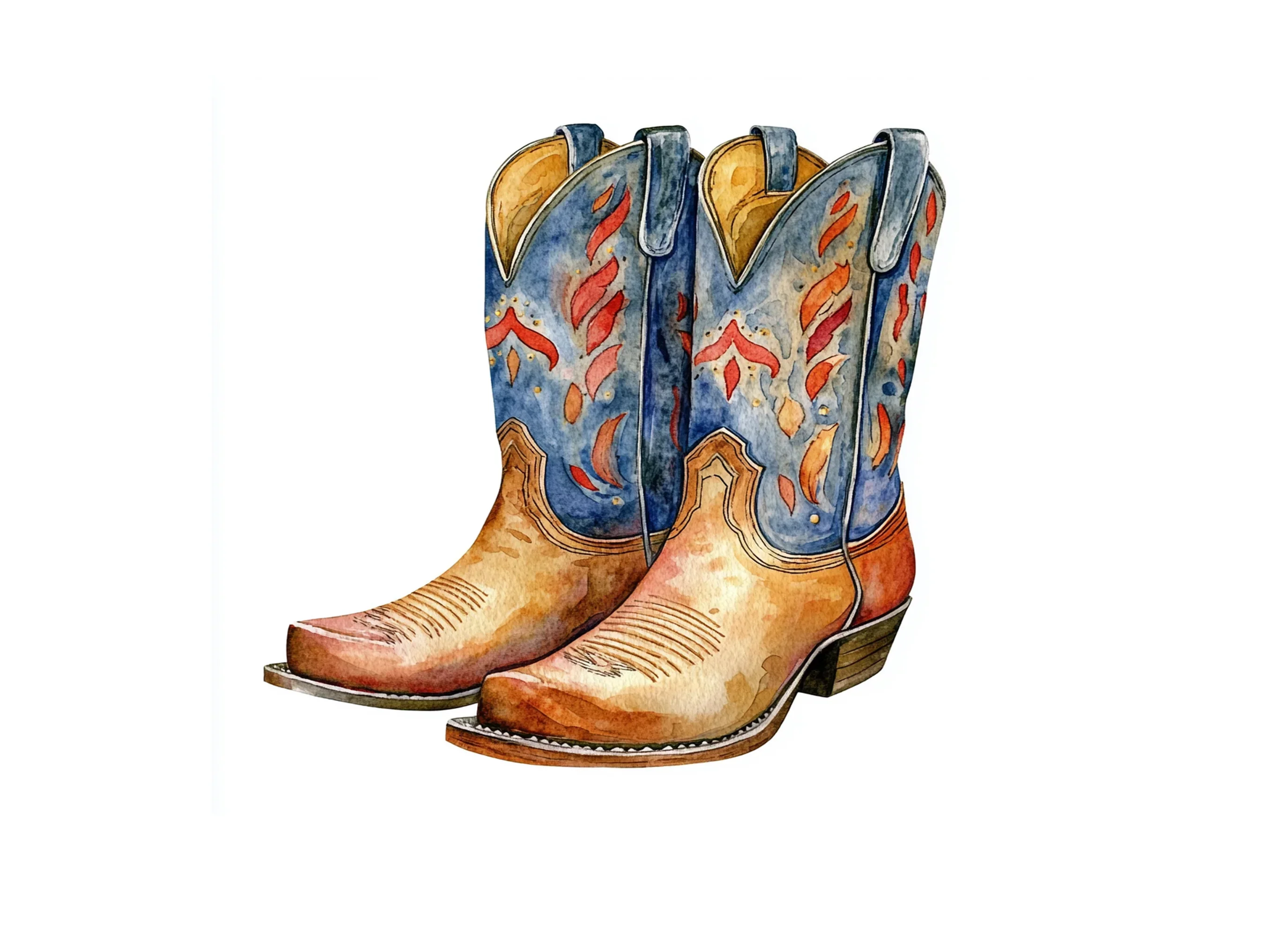 Rustic Cowboy Boots Clipart Bundle - Image 2