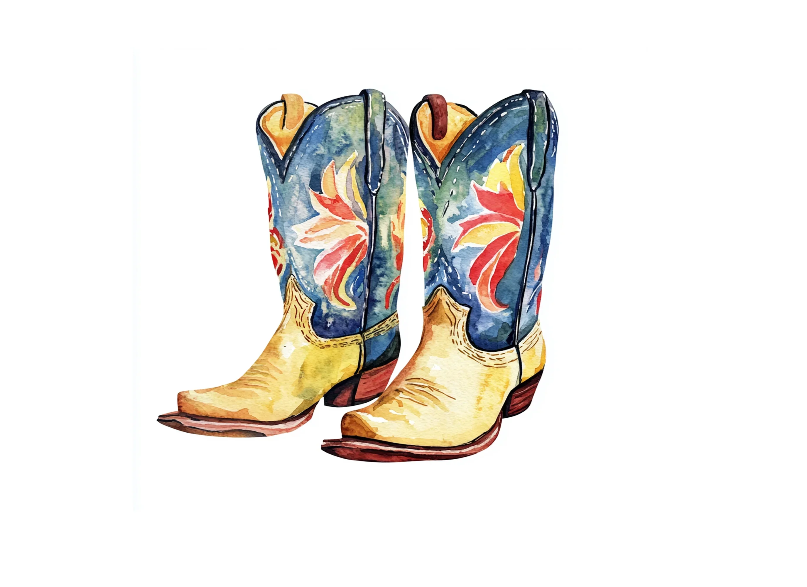 Rustic Cowboy Boots Clipart Bundle - Image 3