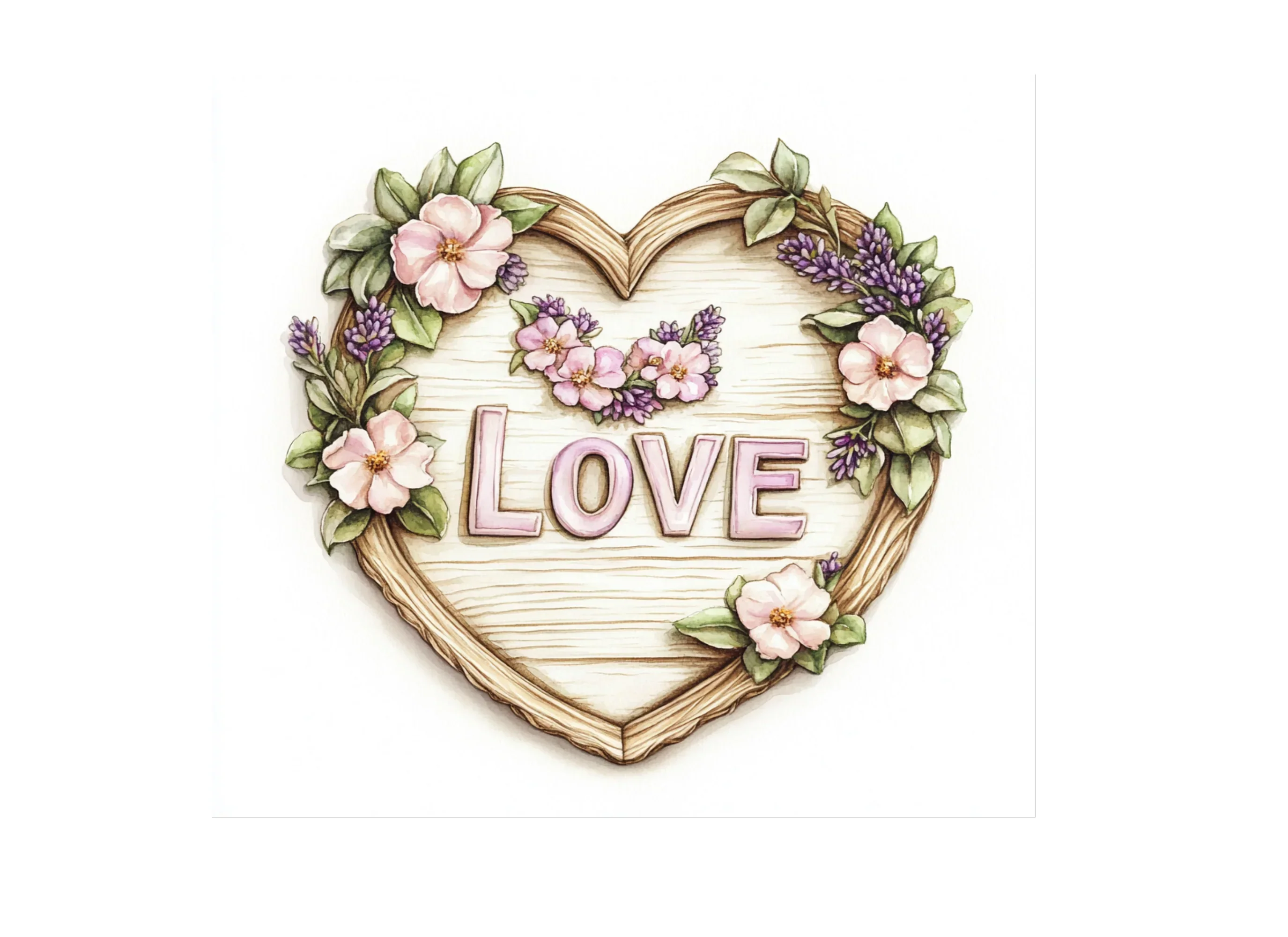 Rustic Floral Love Heart Clipart Bundle - Image 3