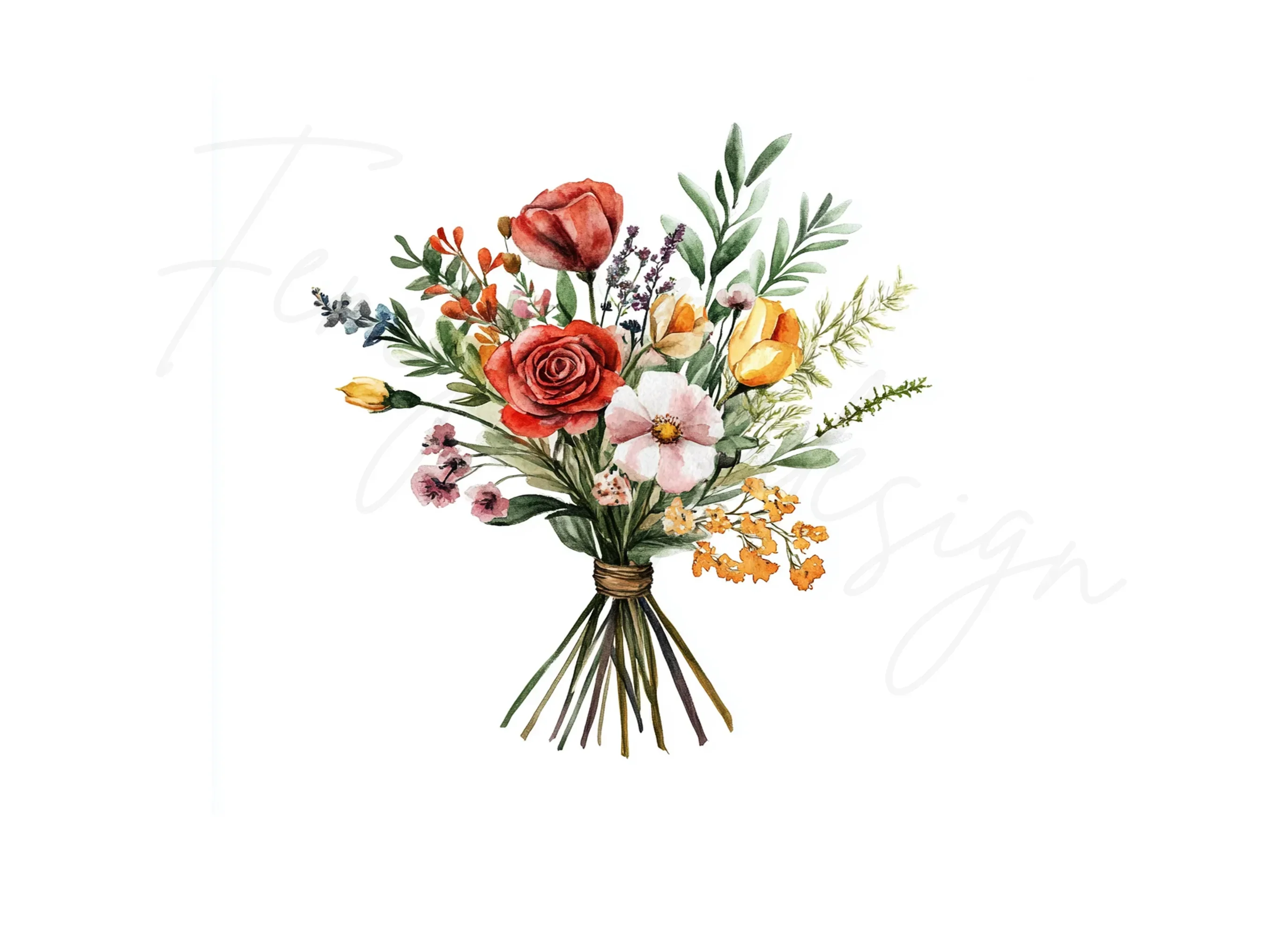Rustic Flower Bouquets Clipart Bundle - Image 3