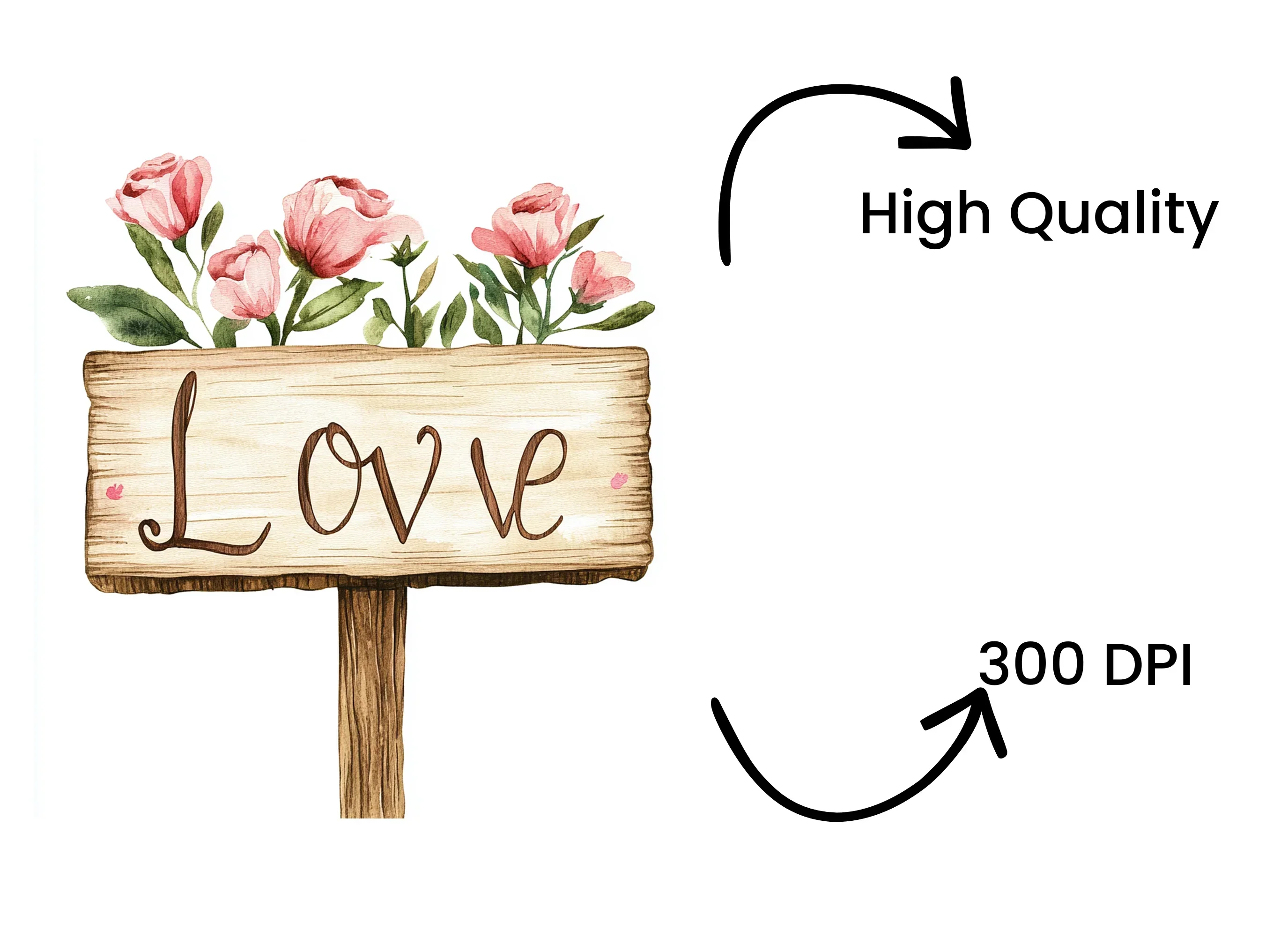 Rustic Love Sign Clipart Bundle - Image 4