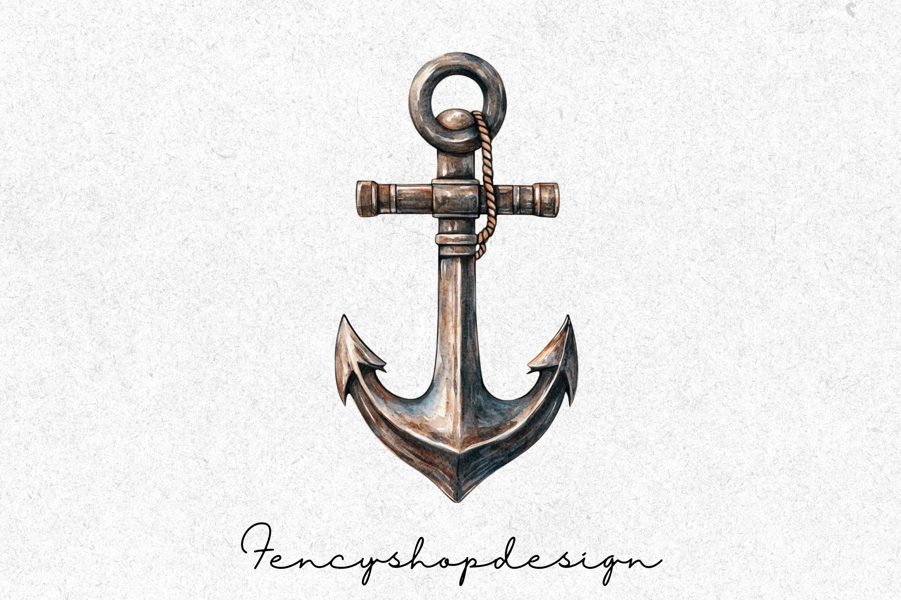 Rustic Nautical Anchor Clipart Bundle - Image 7