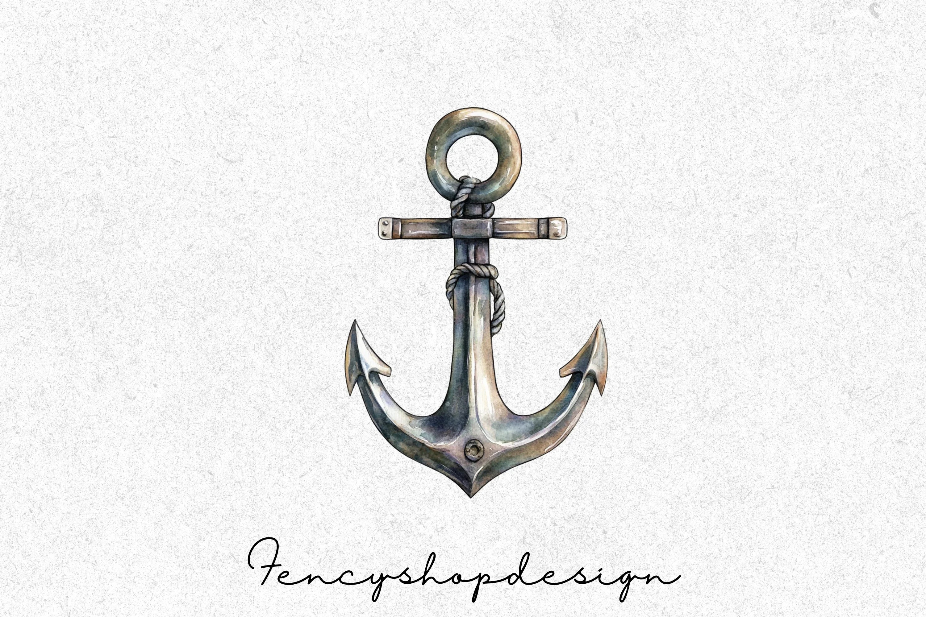 Rustic Nautical Anchor Clipart Bundle - Image 8