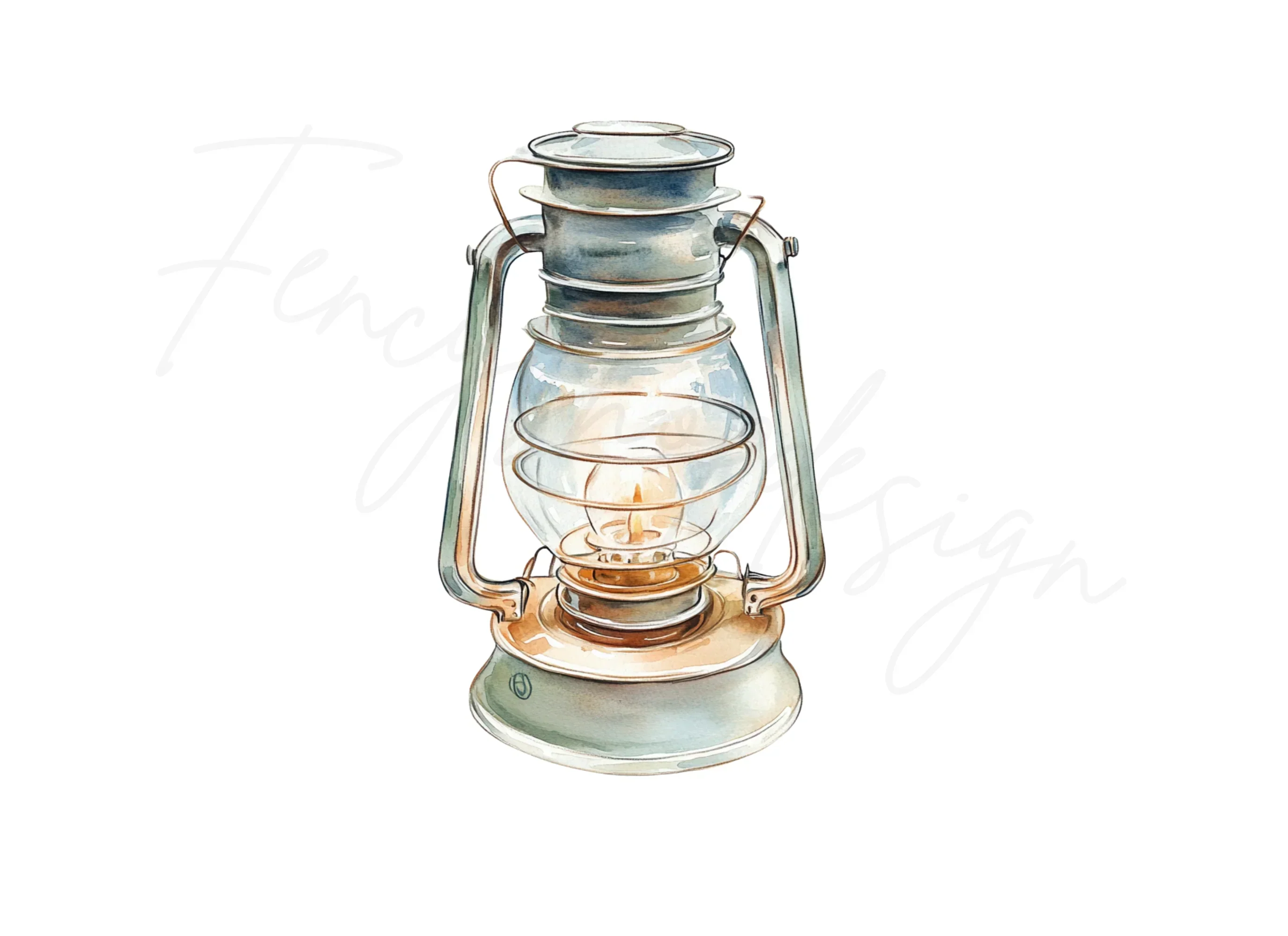 Rustic Oil Lamp Clipart Bundle - Image 2