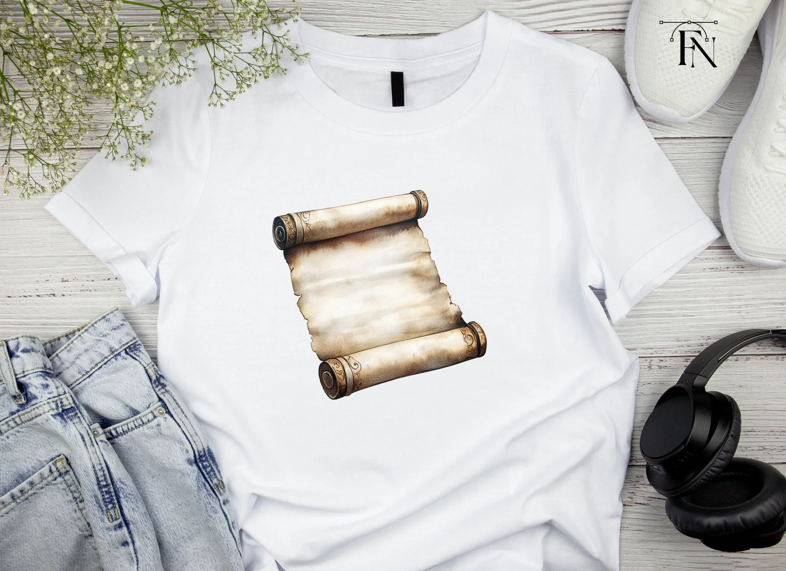 Rustic Parchment Scroll Clipart Bundle - Image 4