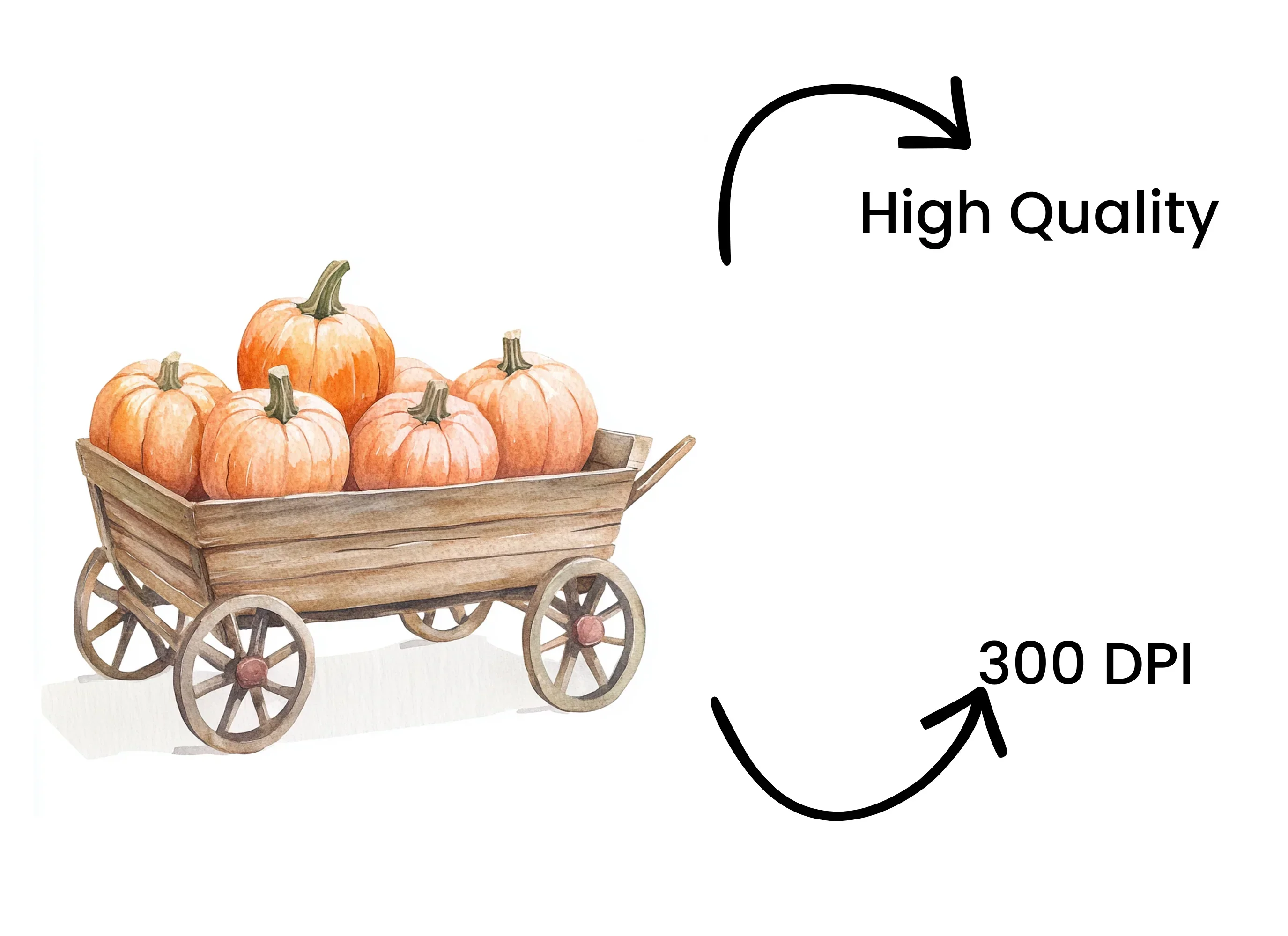 Rustic Pumpkin Wagon Clipart Bundle - Image 4