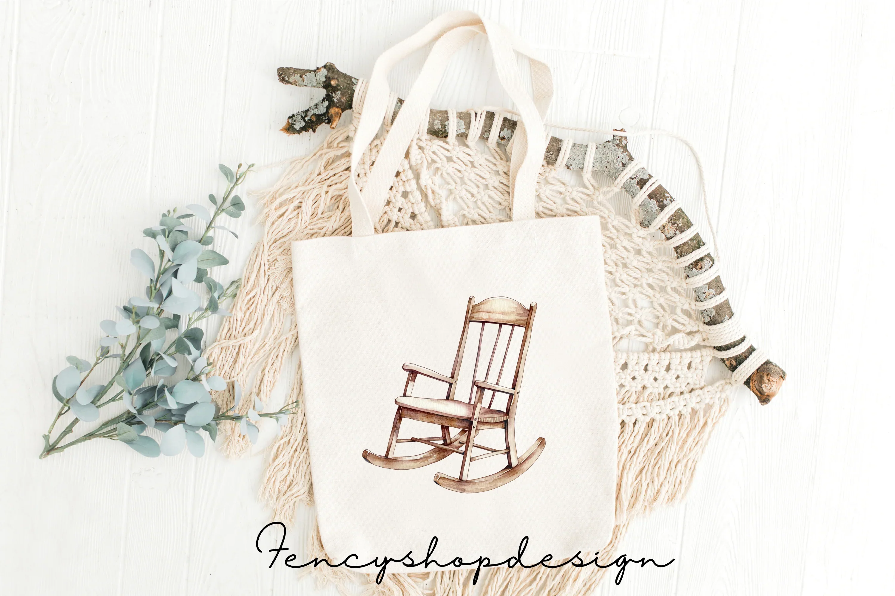 Rustic Rocking Chair Clipart Bundle - Image 2