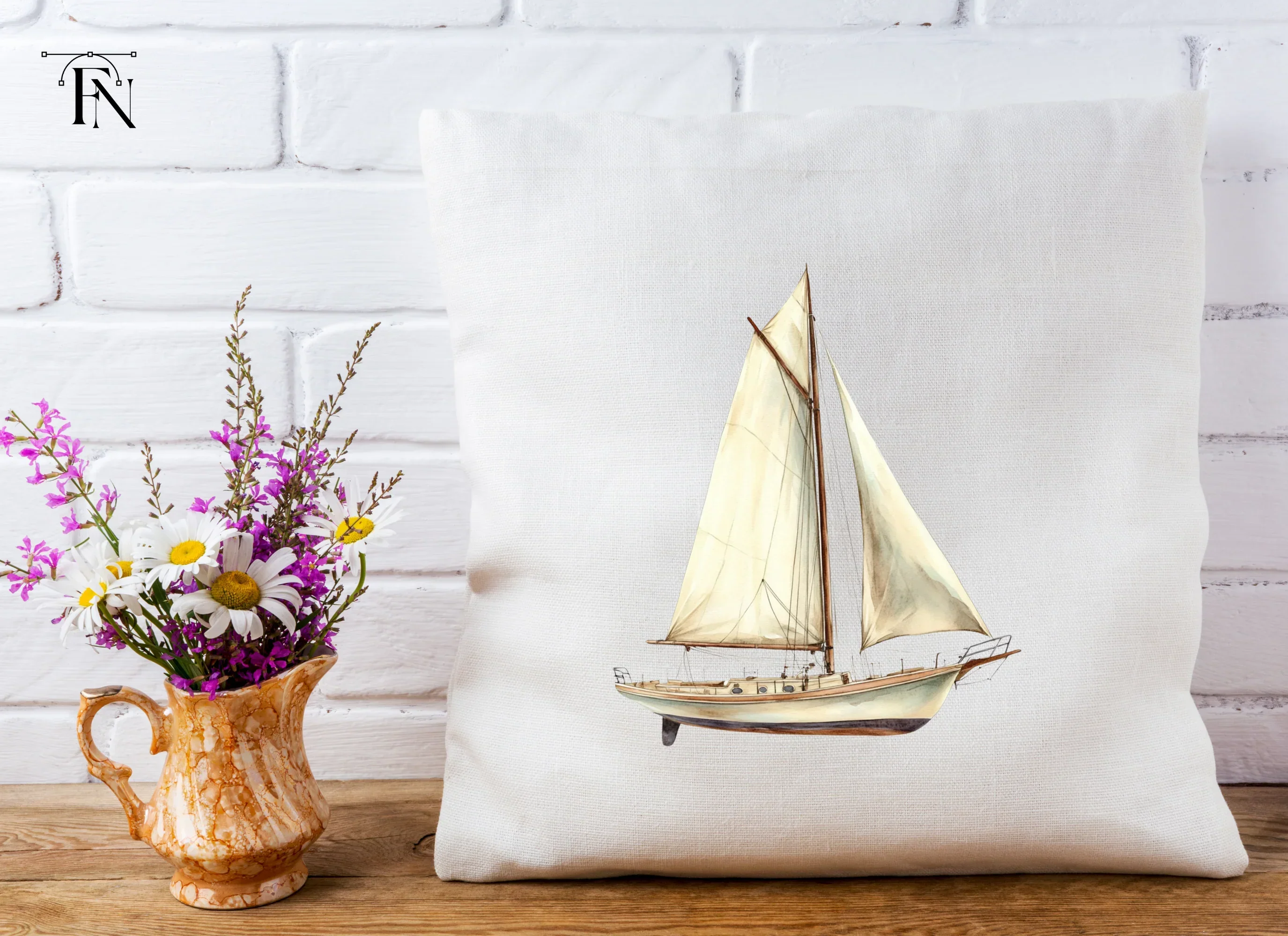 Rustic Sailboat Illustrations Clipart Bundle - Image 5