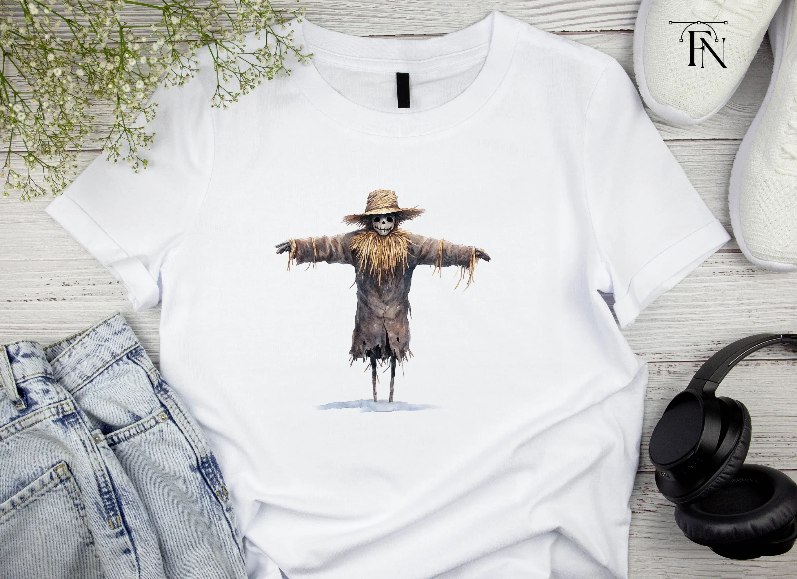 Rustic Scarecrow Autumn Decor Clipart Bundle - Image 6