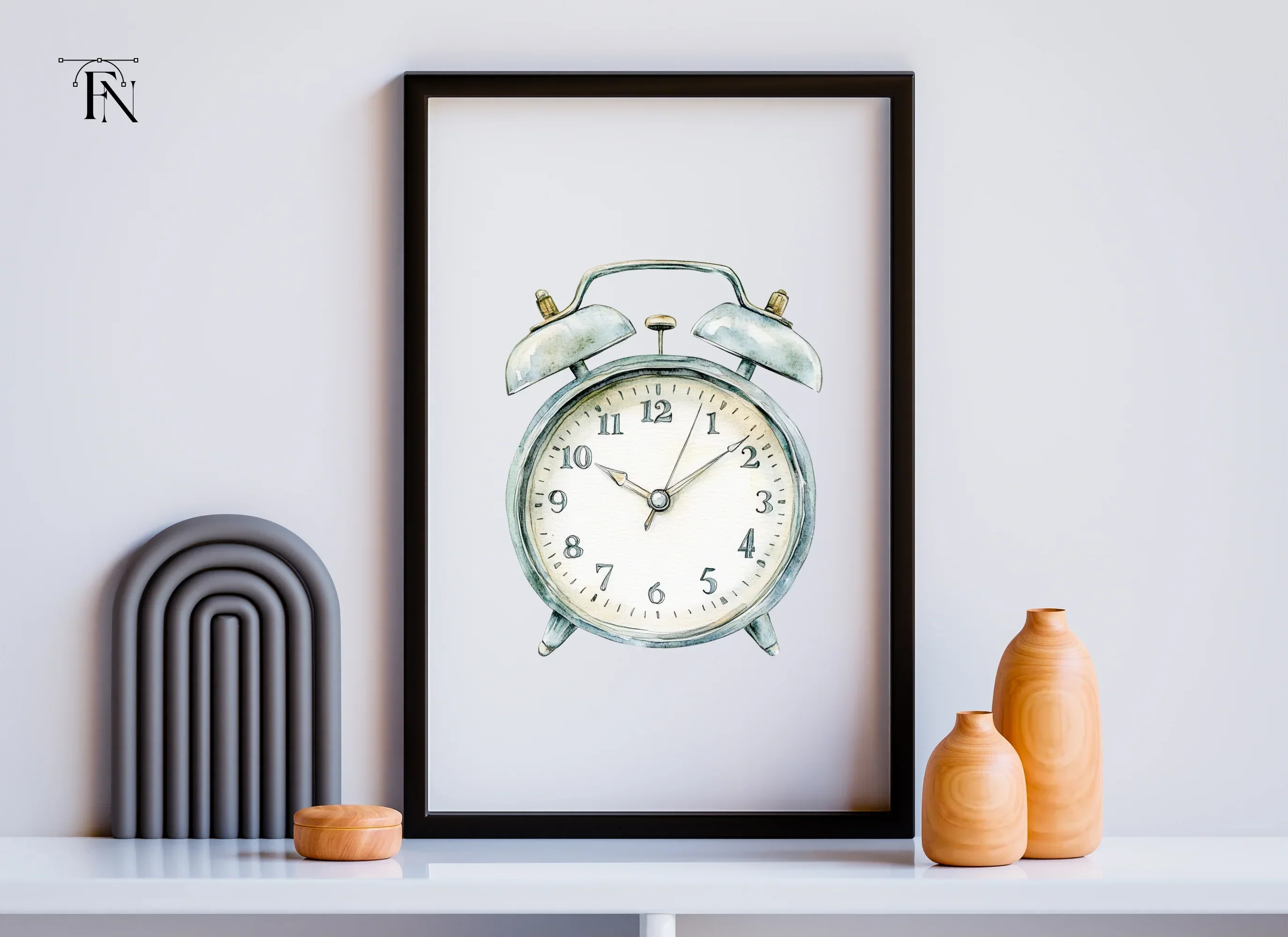 Rustic Silver Alarm Clock Clipart Bundle - Image 6