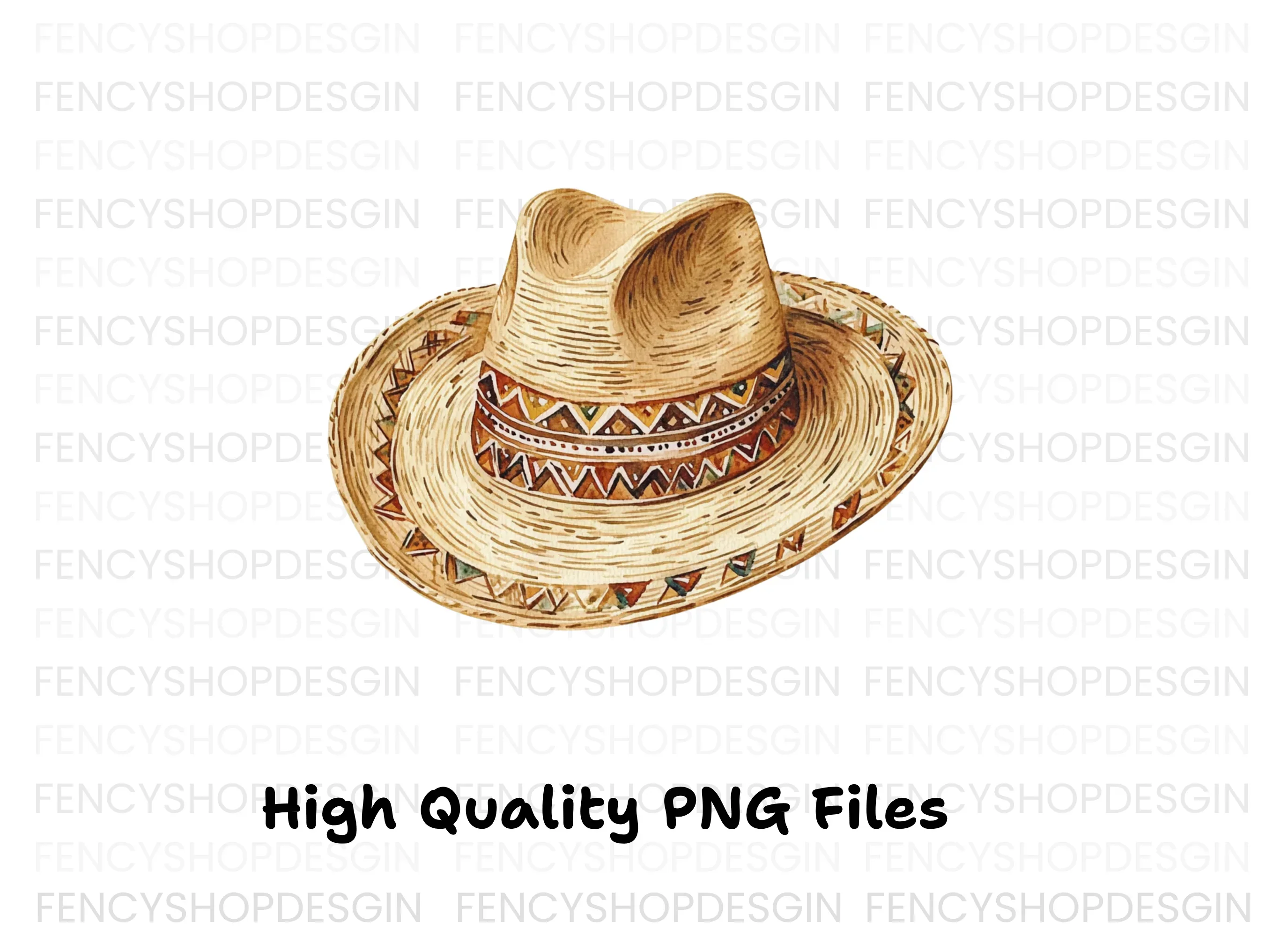 Rustic Sombrero Hat Clipart Bundle - Image 3
