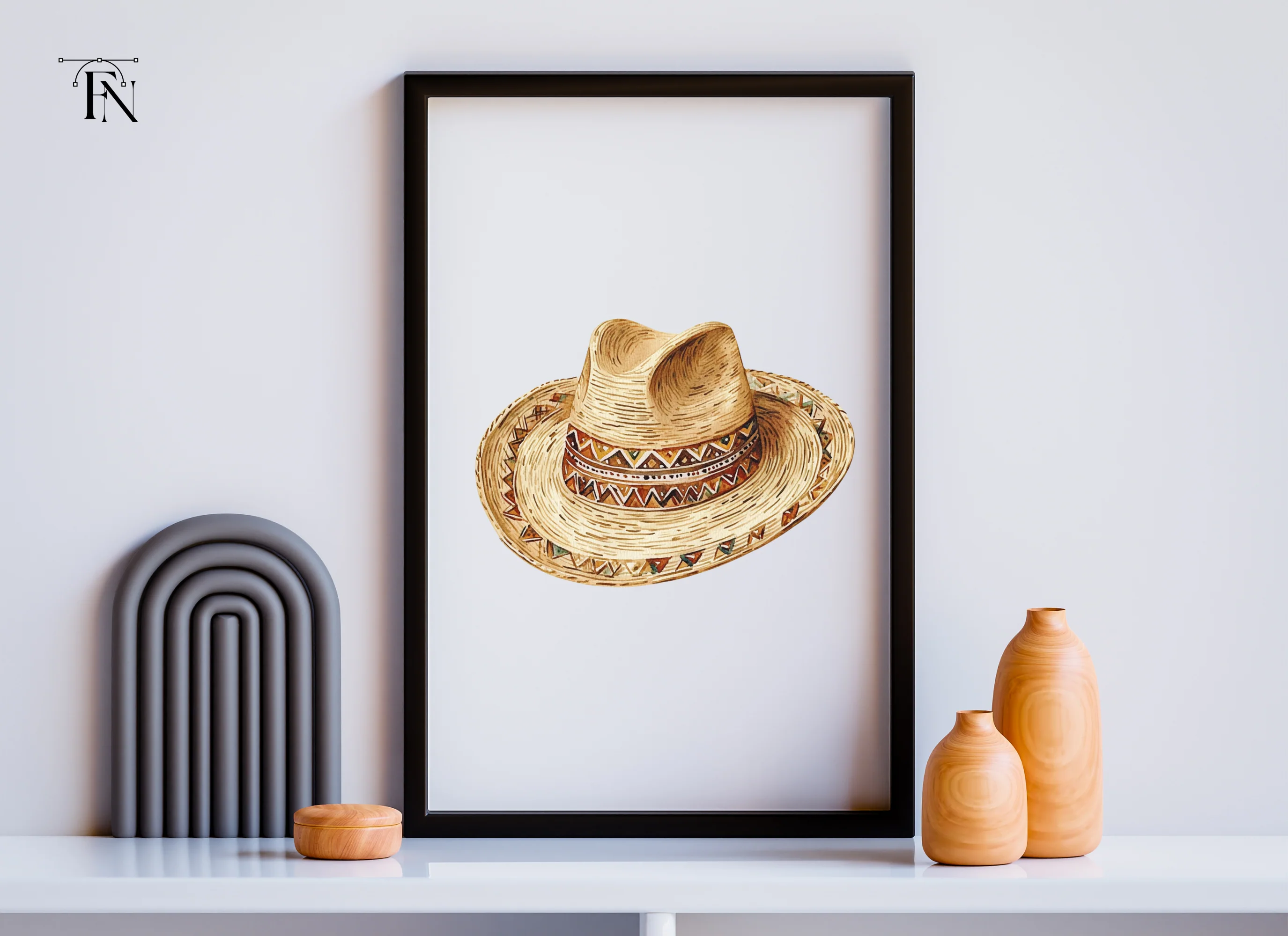 Rustic Sombrero Hat Clipart Bundle - Image 6
