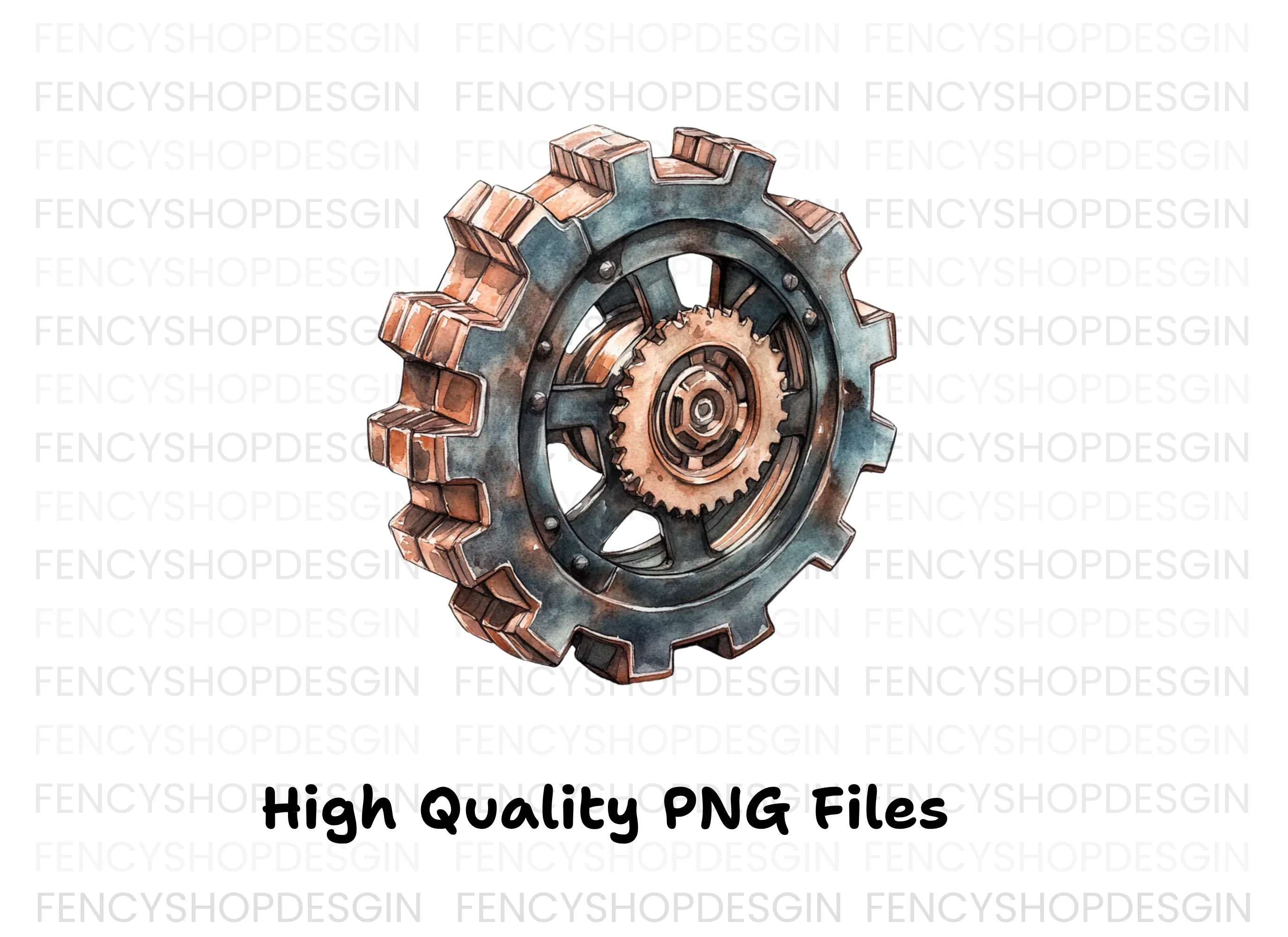 Rustic Steampunk Gear Clipart Bundle - Image 2