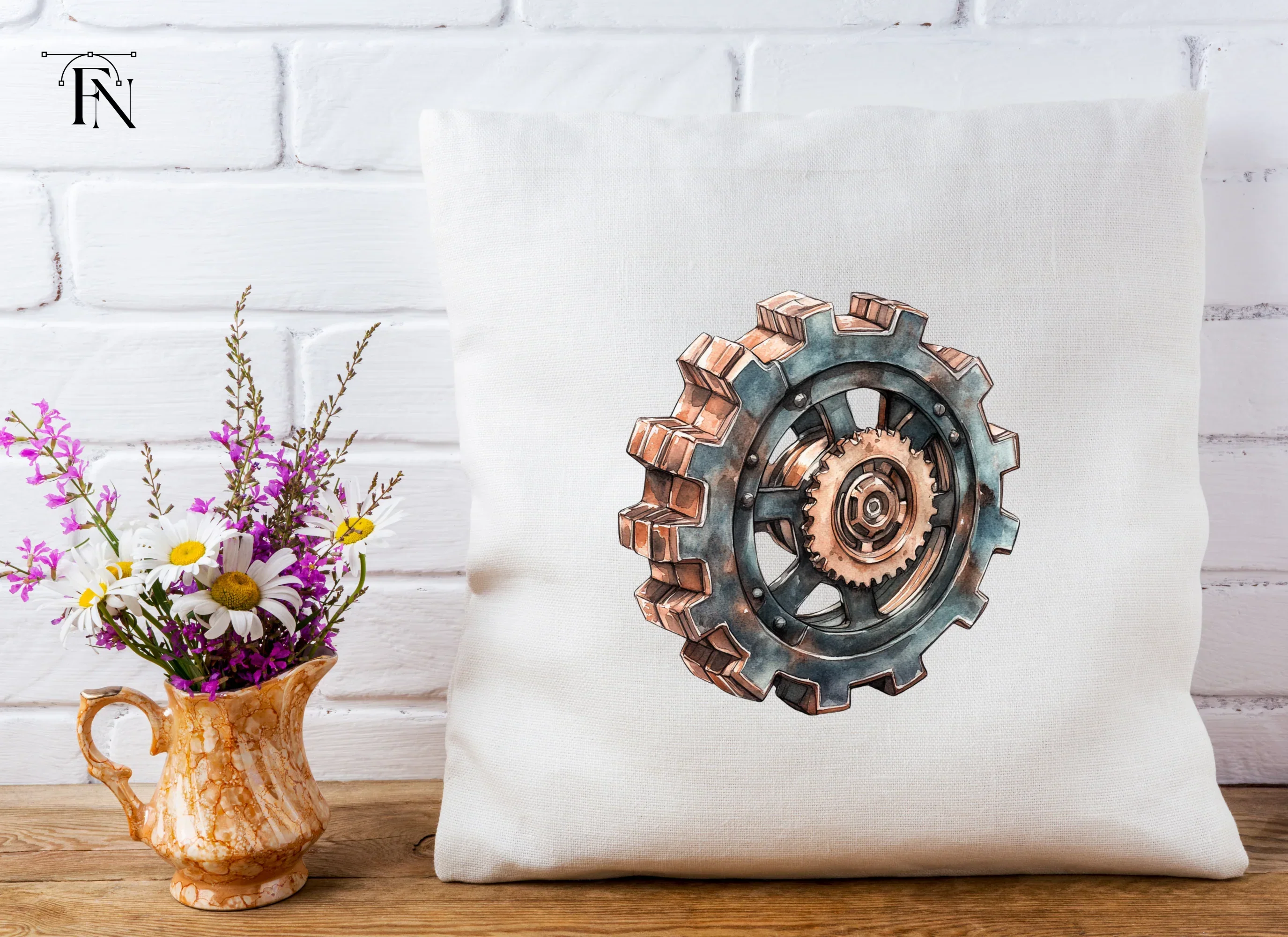 Rustic Steampunk Gear Clipart Bundle - Image 4
