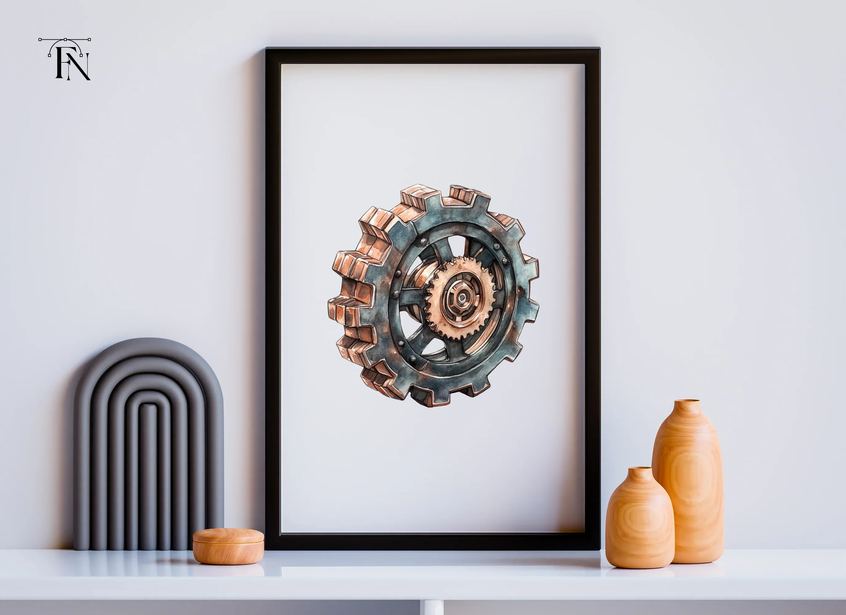 Rustic Steampunk Gear Clipart Bundle - Image 5