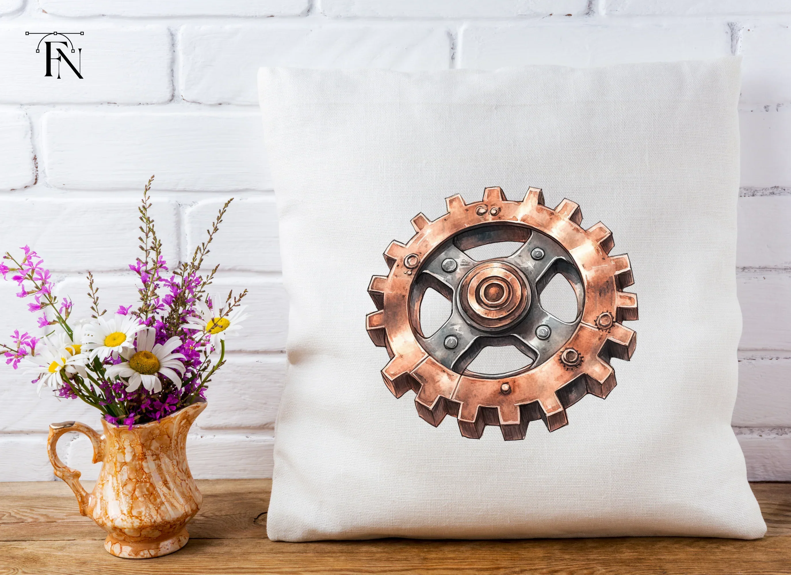 Rustic Steampunk Gears Clipart Bundle - Image 5