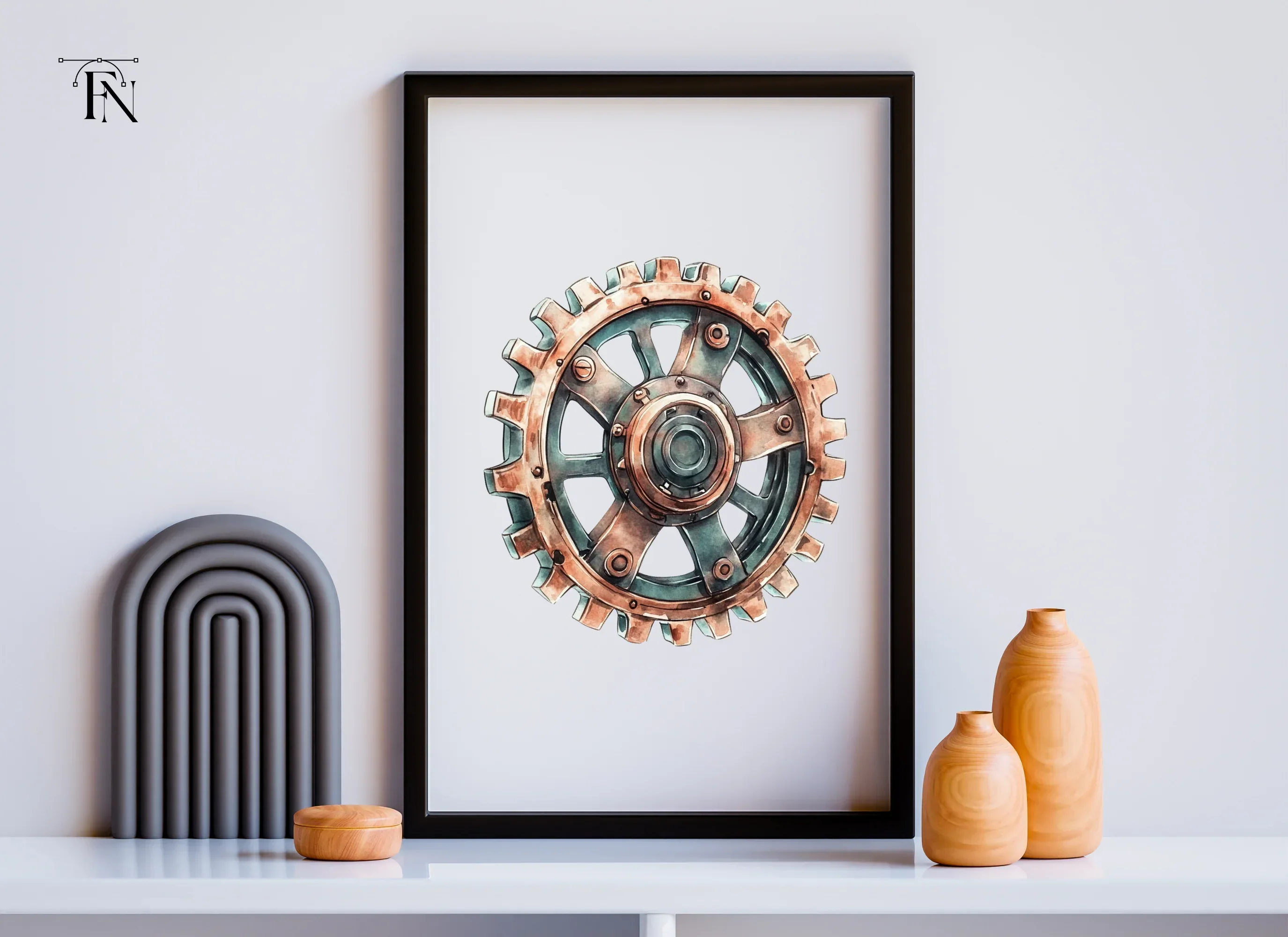 Rustic Steampunk Gears Clipart Bundle - Image 6