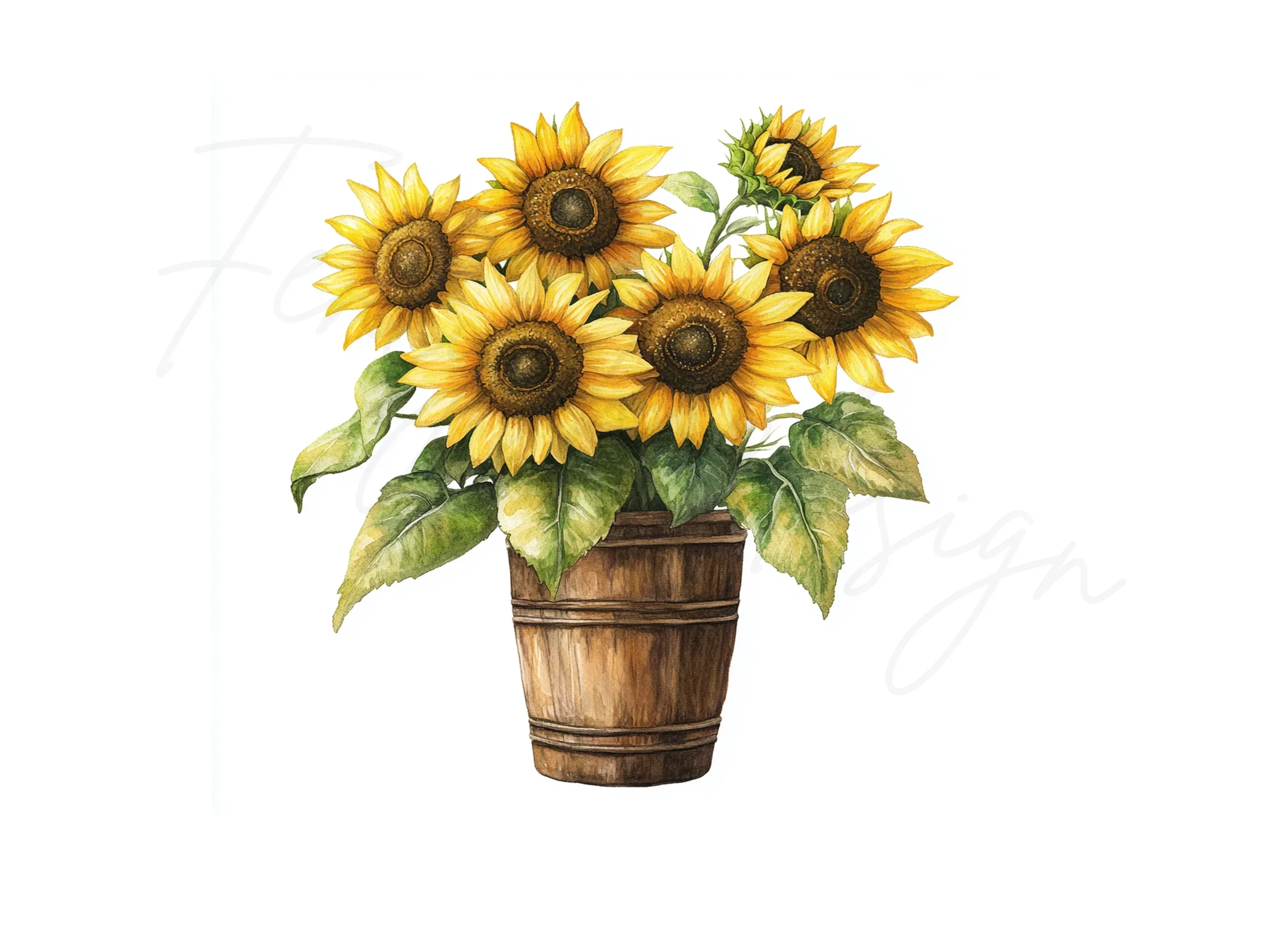 Rustic Sunflower Arrangements Clipart Bundle - Image 3
