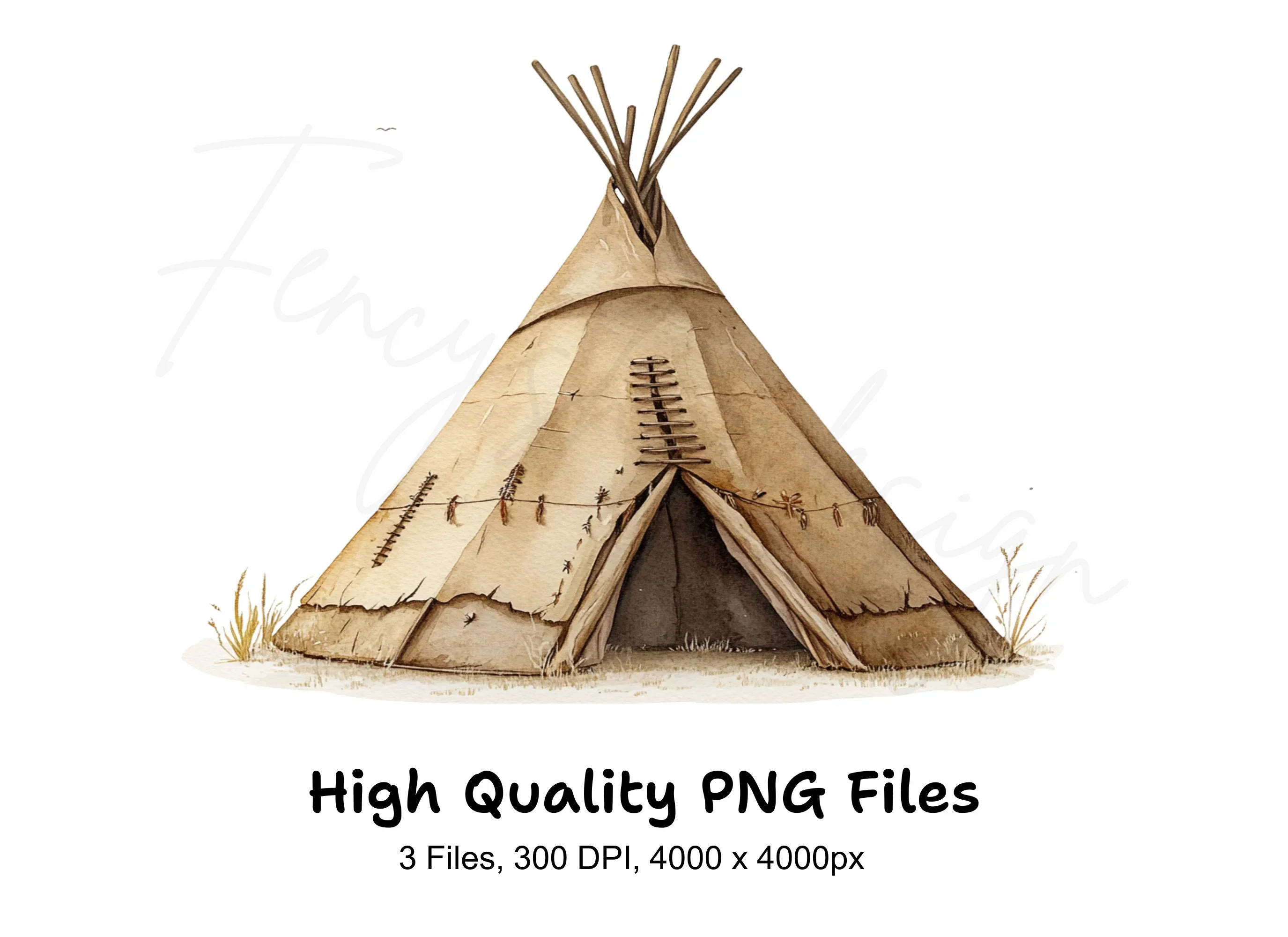Rustic Teepee Clipart Bundle